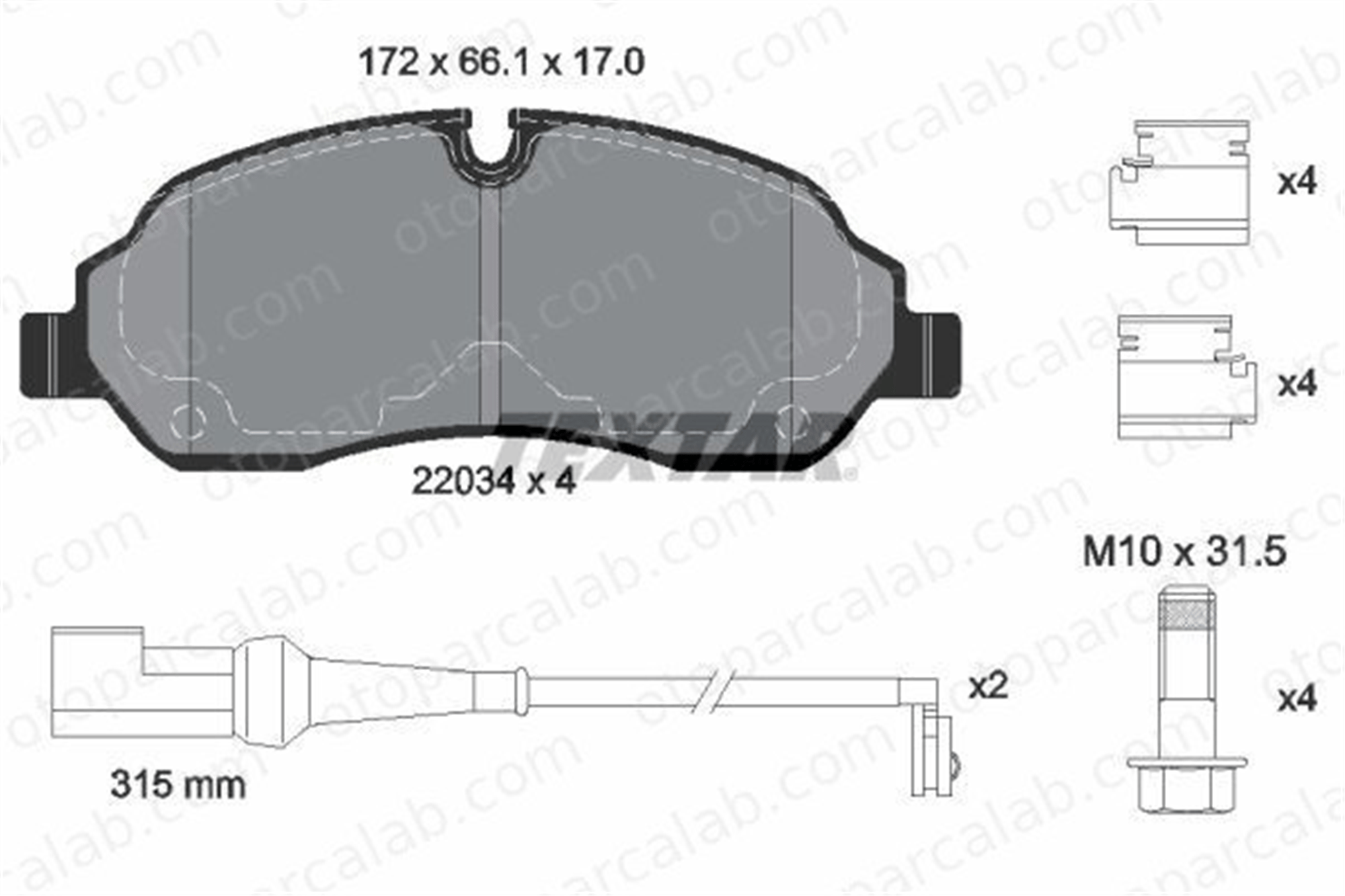 FORD ORJINAL MEMK3J2K021A1A Fren Disk Balata Ön veya Arka FORD TRANSIT V363 Panelvan/Van TRANSIT V363 Platform şasi MEMK3J2K021A1A 1824121