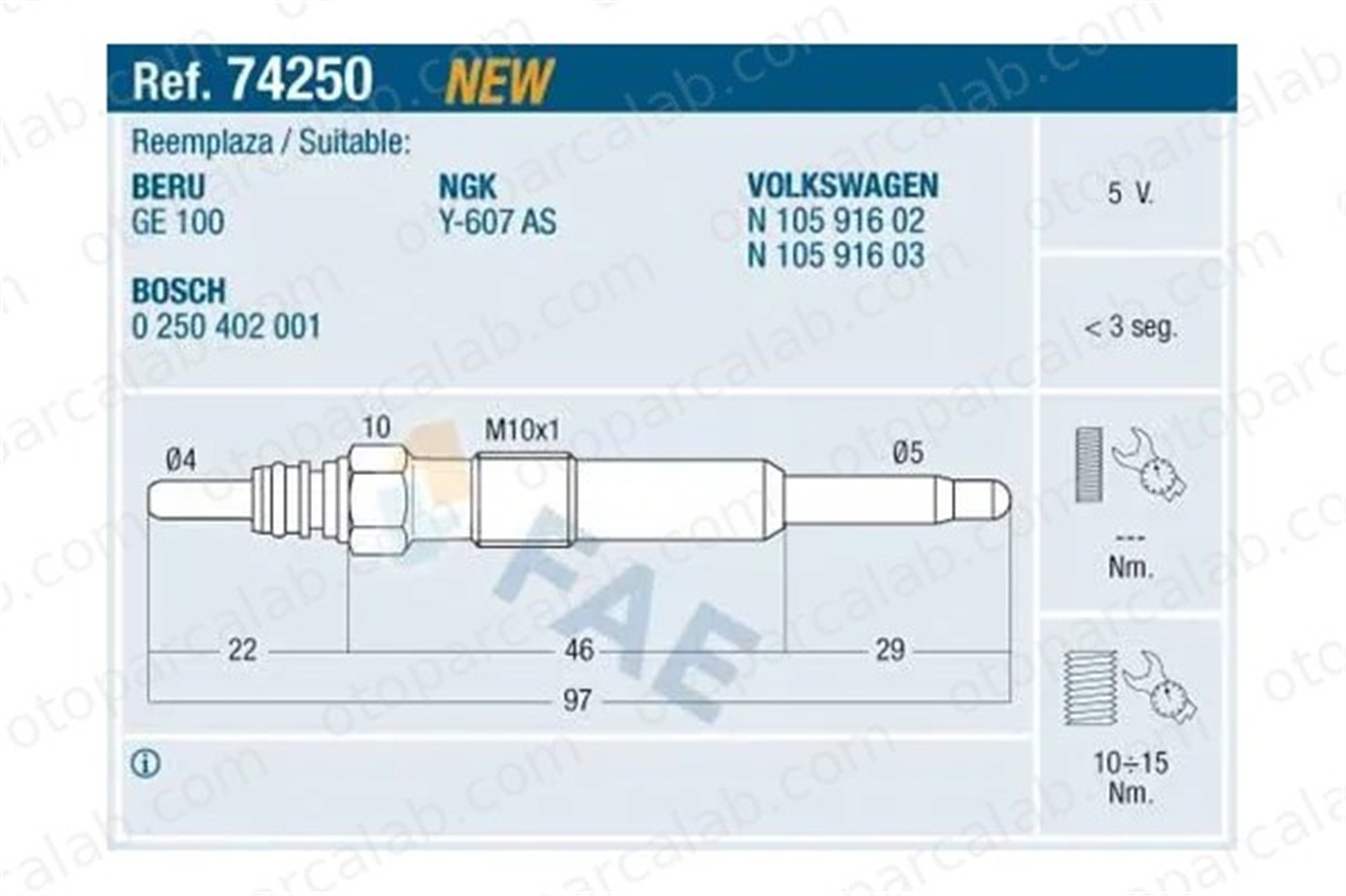 FROW 162.1904.013 Isıtma Bujisi VW GOLF V SKODA OCTAVIA II Combi N10591603 N10591602