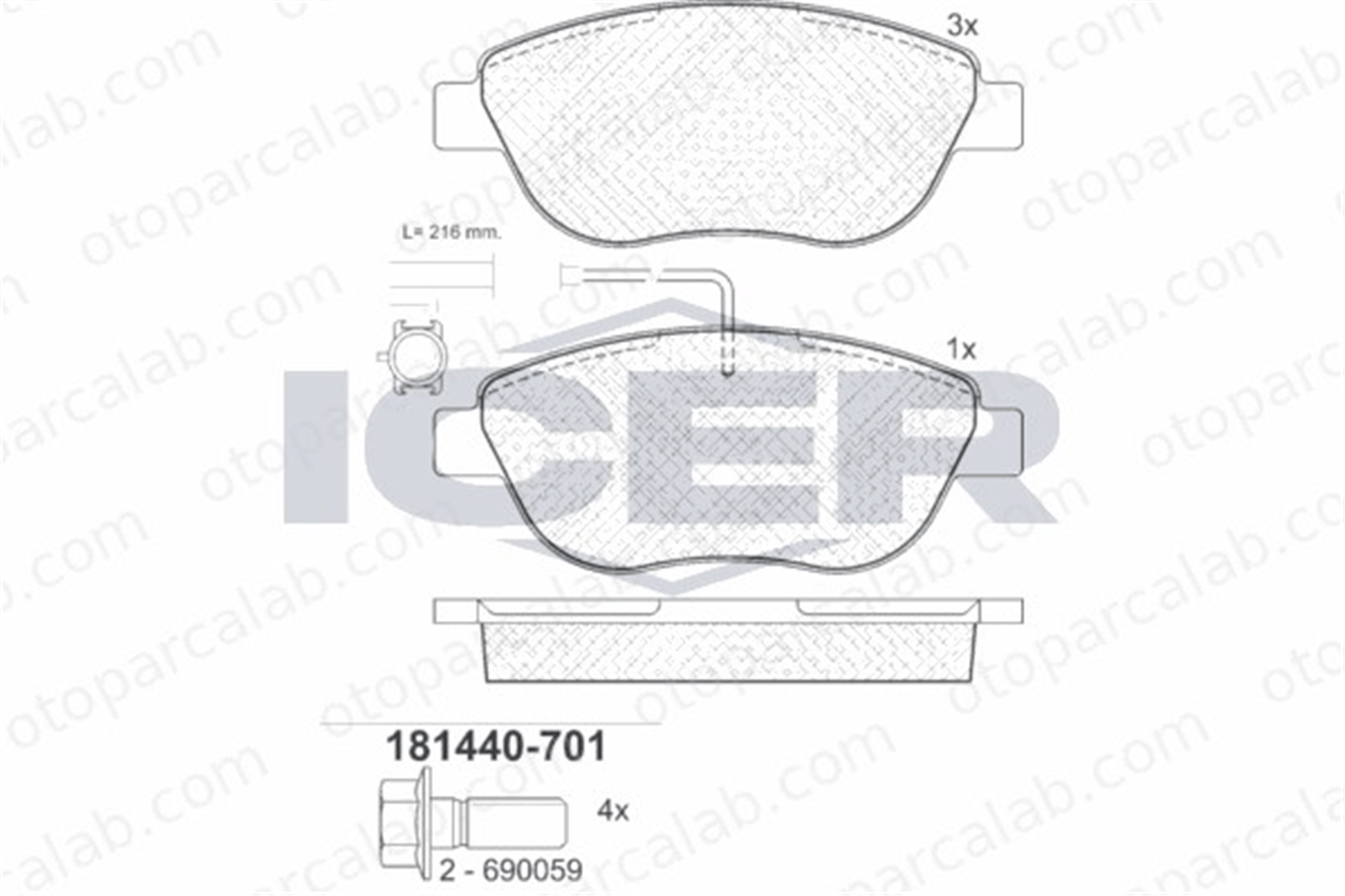 FROW 190.1101.005 Fren Disk Balata Ön FIAT MULTIPLA OPEL COMBO Kasa/büyük limuzin 6001073136 5741585