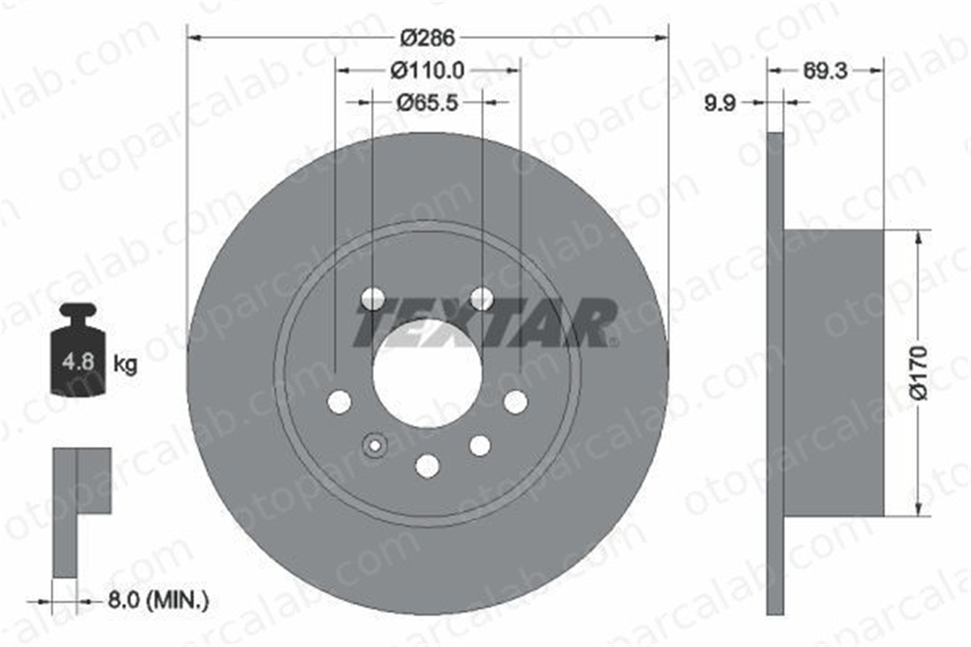 FROW 355.1102.001 Fren Disk Ayna Arka Sağ ve Sol OPEL VECTRA B Station wagon SAAB 9-5 Station wagon 569118 0569118