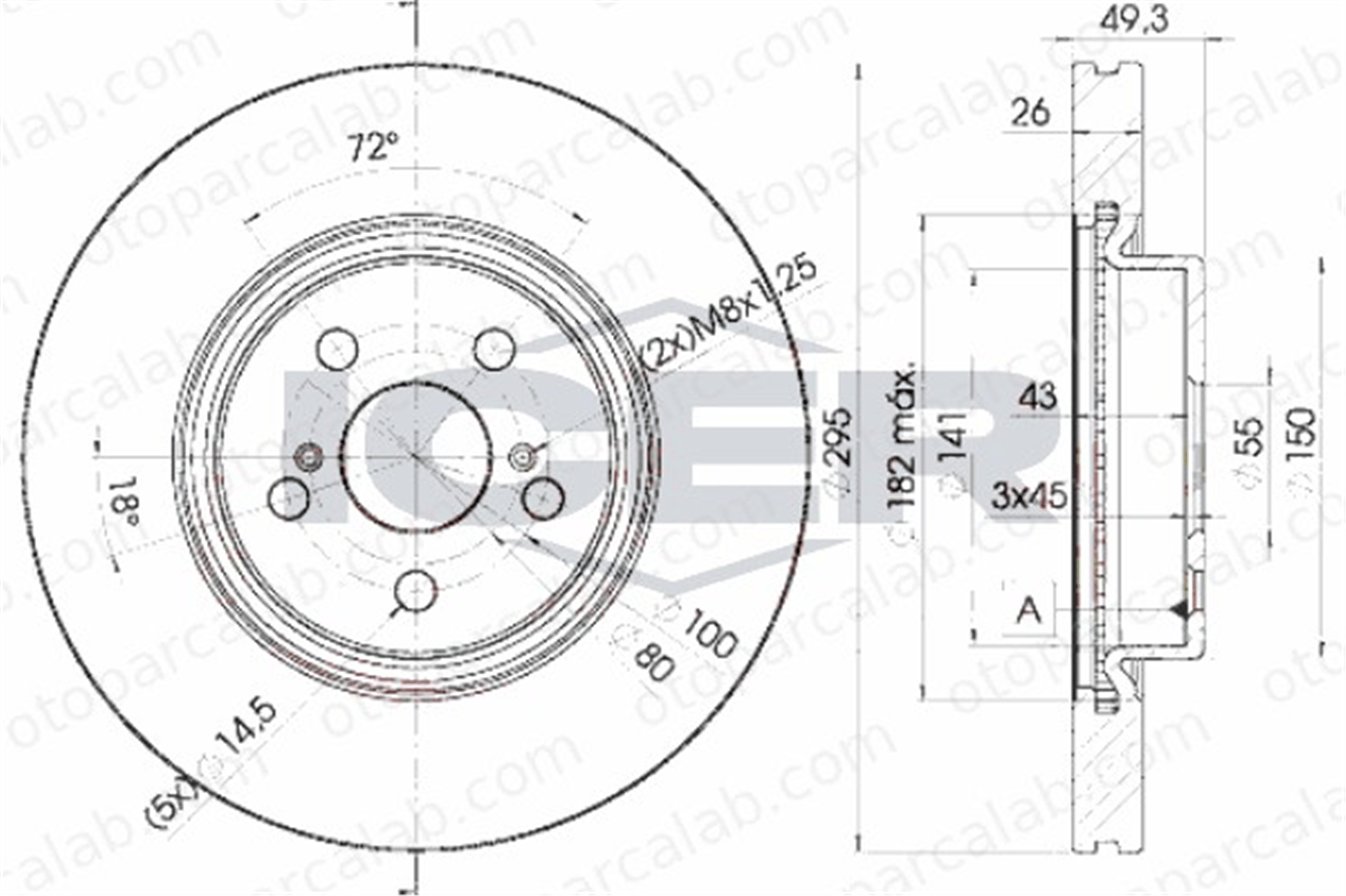 FROW 551.1101.073 Fren Disk Ayna Ön Sağ ve Sol TOYOTA AVENSIS AVENSIS Sedan 4351205050