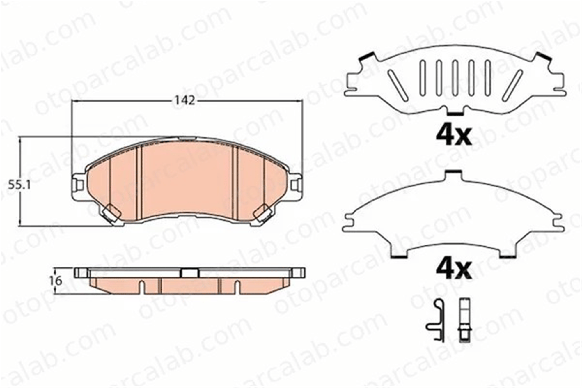 FROW 557.1101.005 Fren Disk Balata Ön FIAT TIPO Hatchback TIPO Station wagon 4605B949 5581061M00