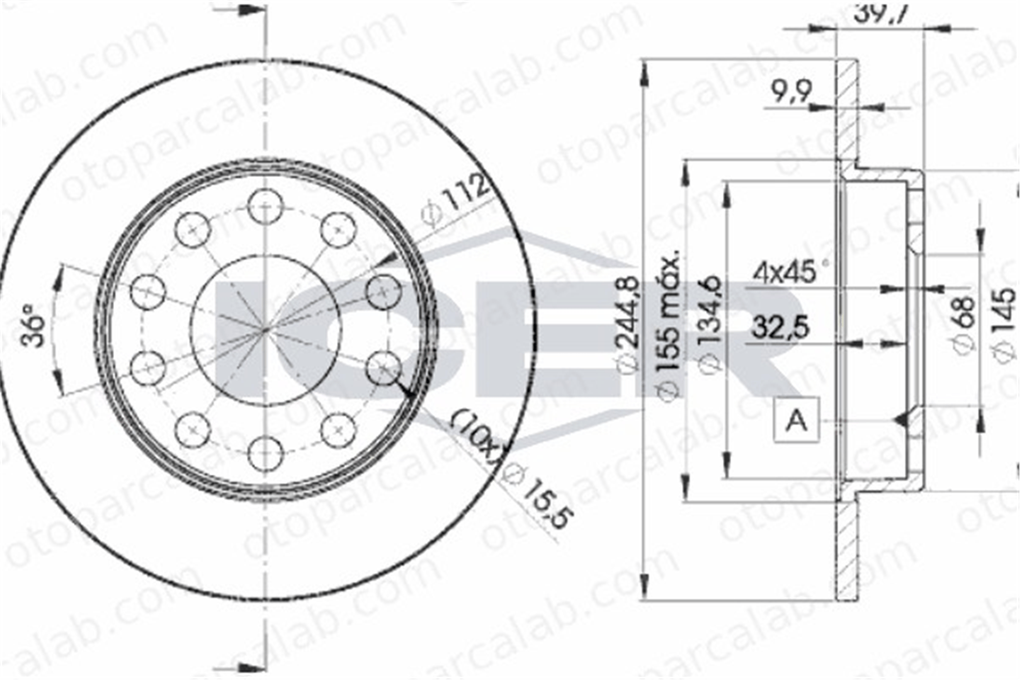 FROW 656.1102.001 Fren Disk Ayna Arka Sağ ve Sol AUDI A4 B7 Avant A4 B7 895615601A