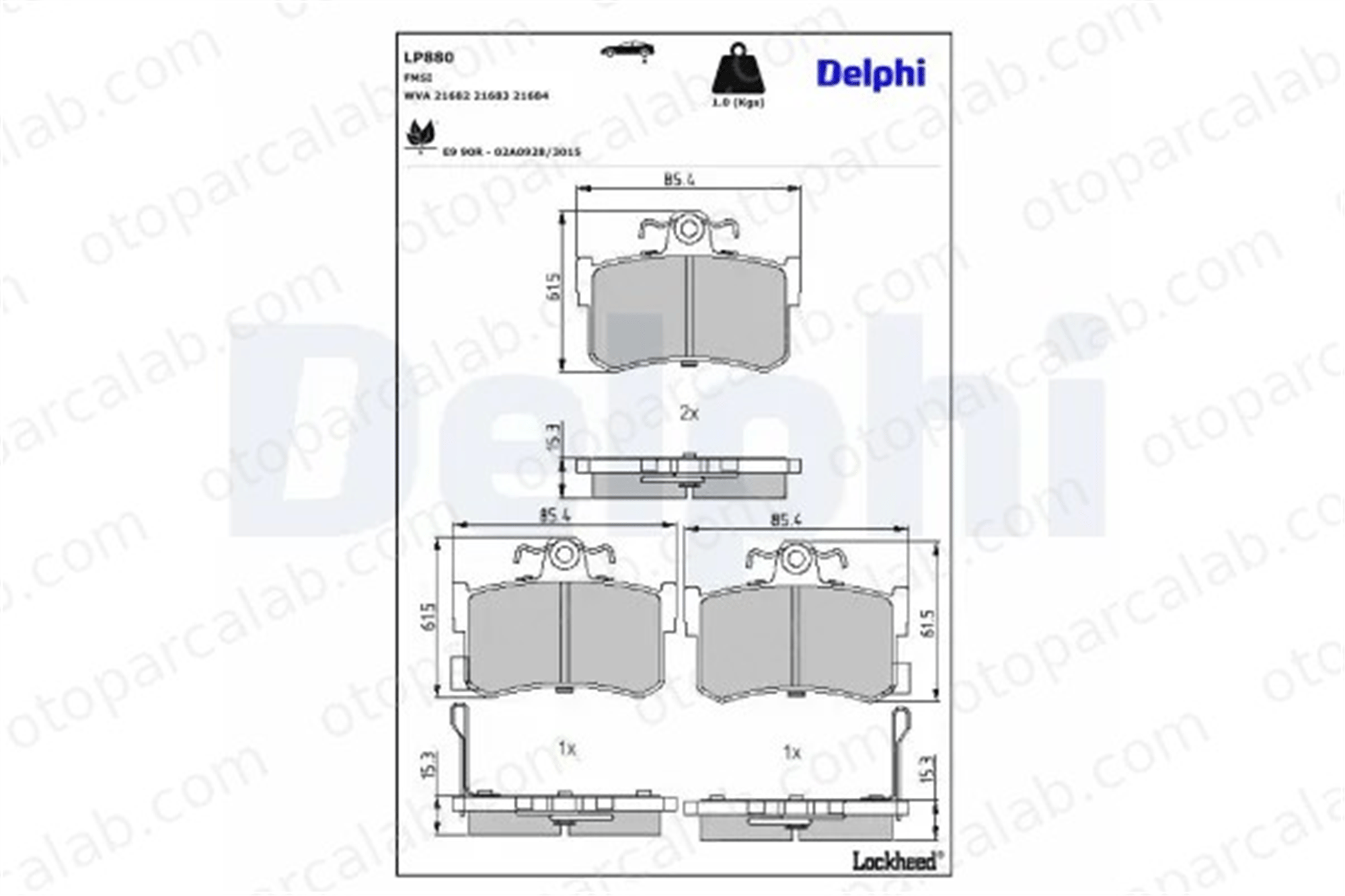 FROW 885.1102.001 Fren Disk Balata Arka ROVER 800 Hatchback 800 LP880 SFP000360