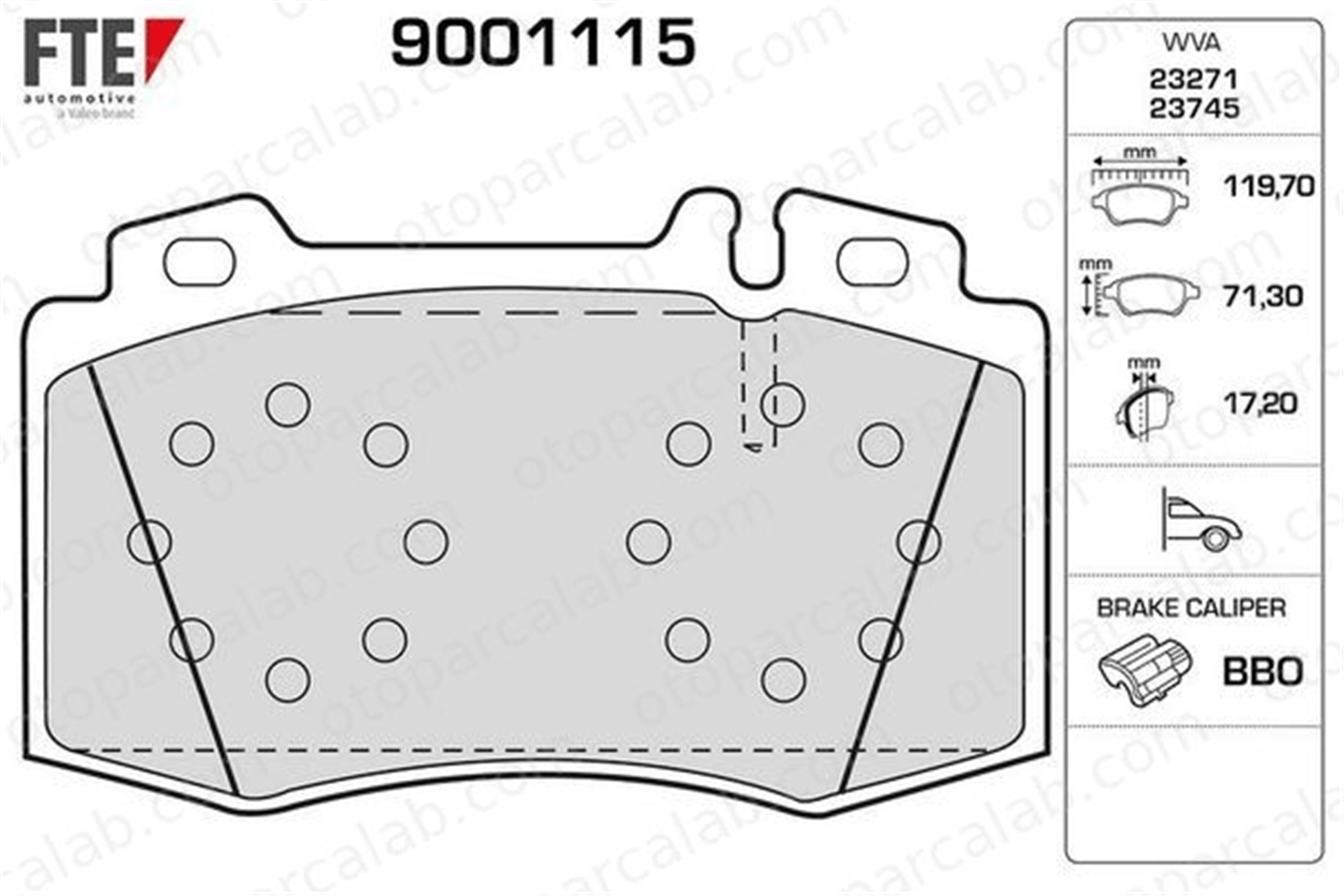 FTE 9001115 Fren Disk Balata Ön MERCEDES-BENZ E-SERISI C-SERISI A0064201220 A0044200520