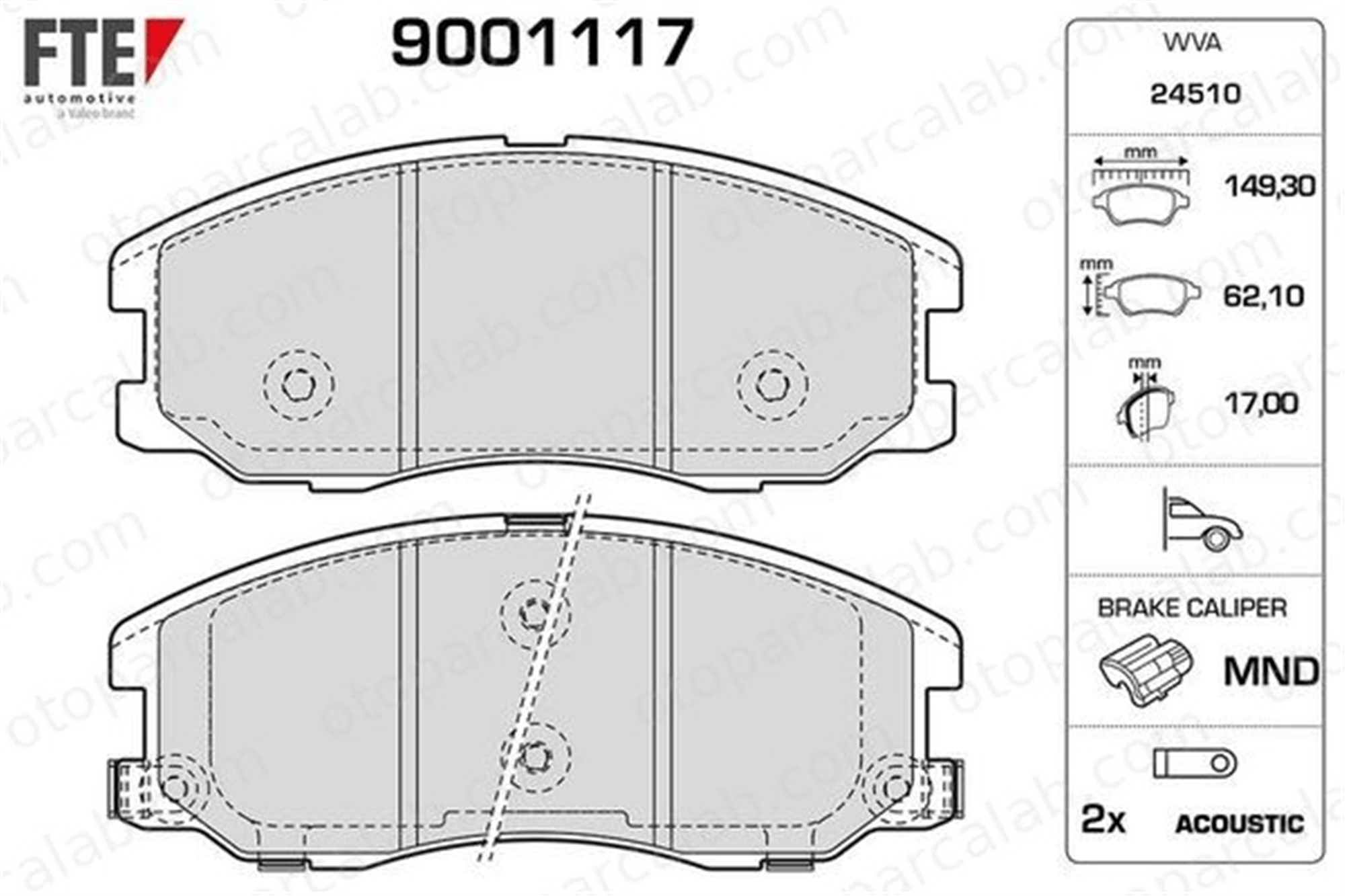 FTE 9001117 Fren Disk Balata Ön OPEL ANTARA A CHEVROLET CAPTIVA 20789468 4817764