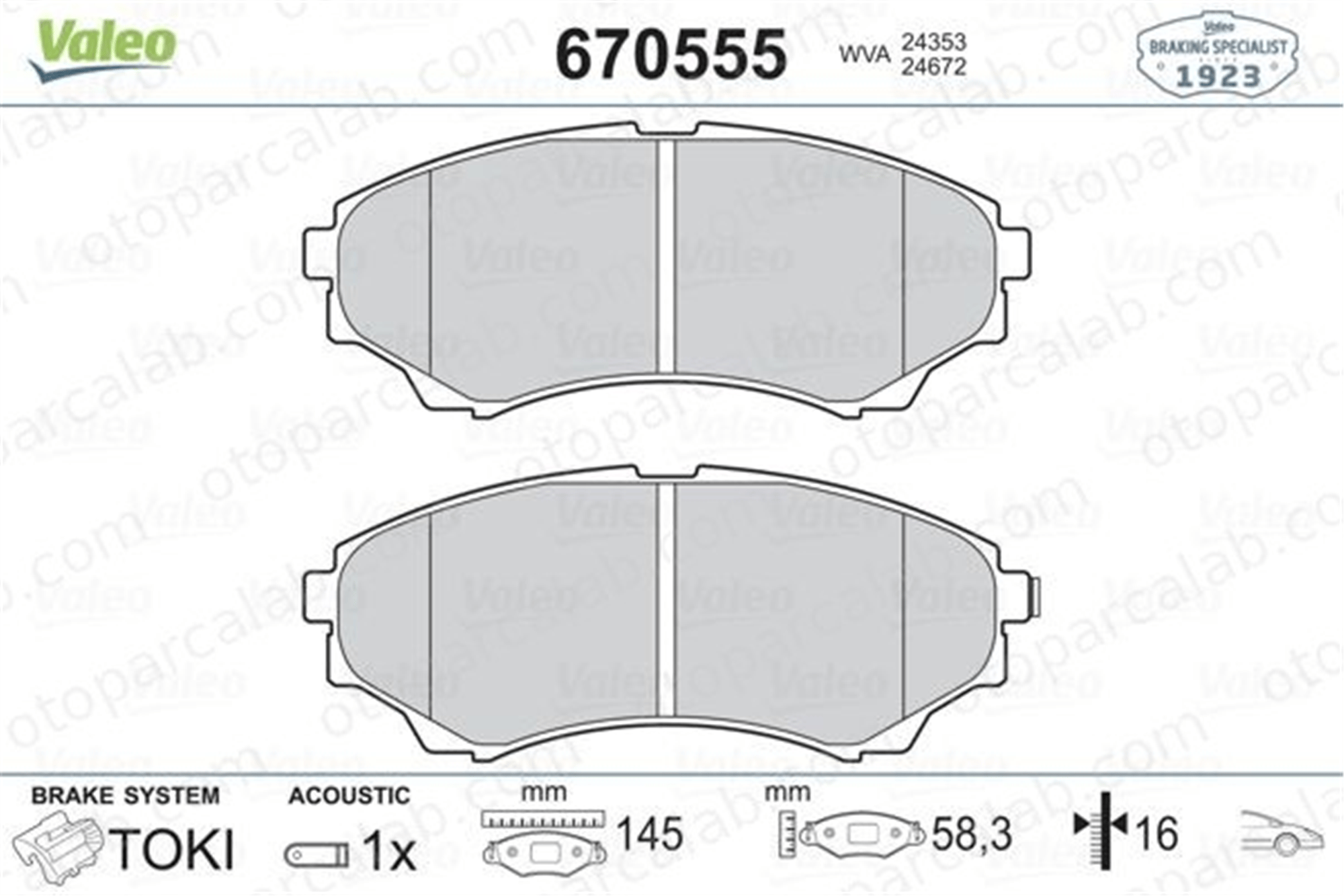 FTE 9001134 Fren Disk Balata Ön FORD RANGER MAZDA B-SERIE 3M352001BA 1356600