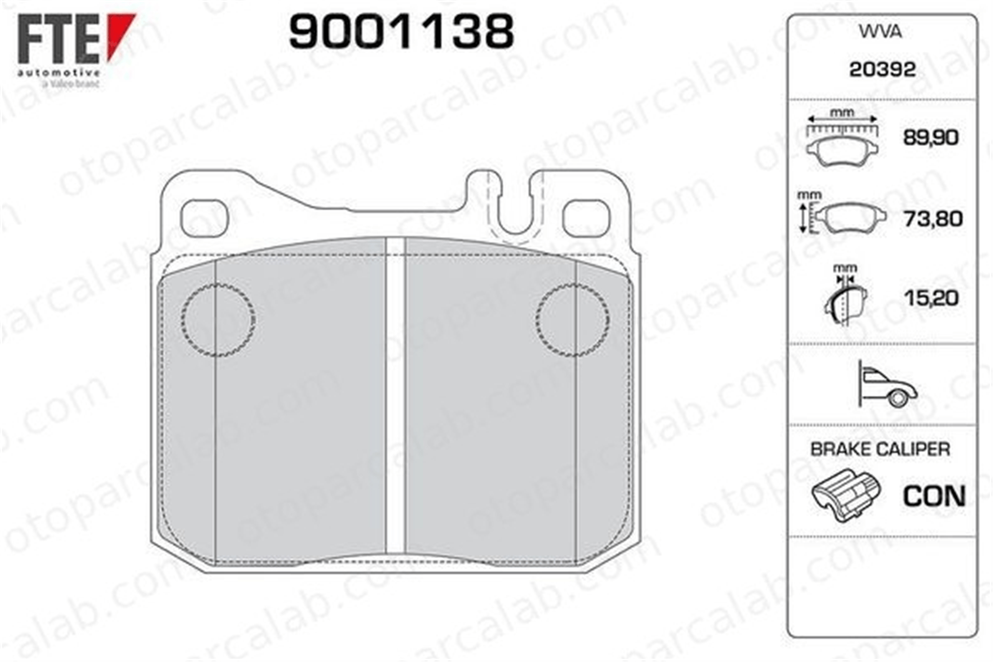 FTE 9001138 Fren Disk Balata Ön MERCEDES-BENZ 123 Sedan S-SERISI A0014207820 4206320