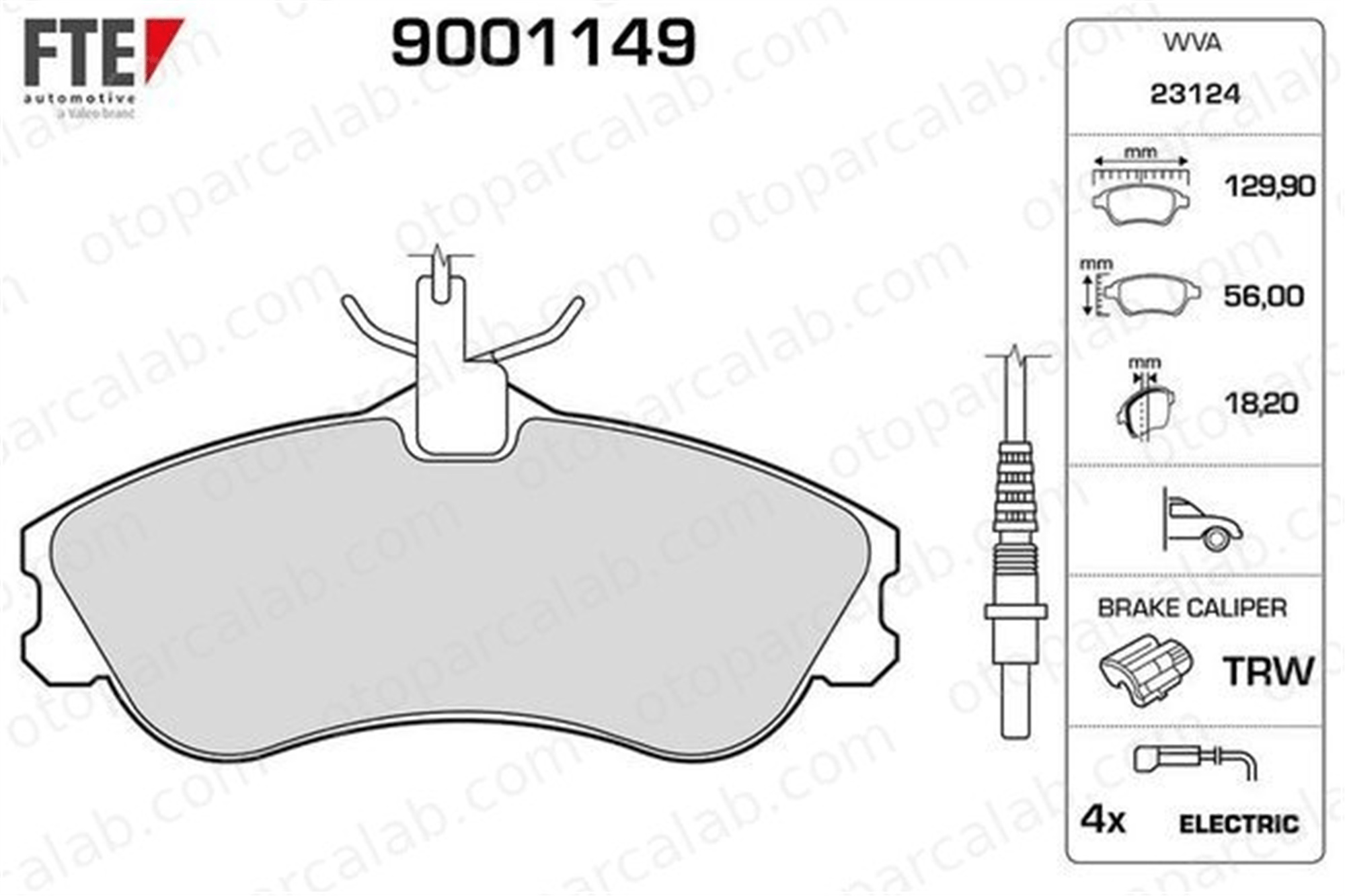 FTE 9001149 Fren Disk Balata Ön CITROËN XSARA Break PEUGEOT 306 Break 1611335080 1617254480