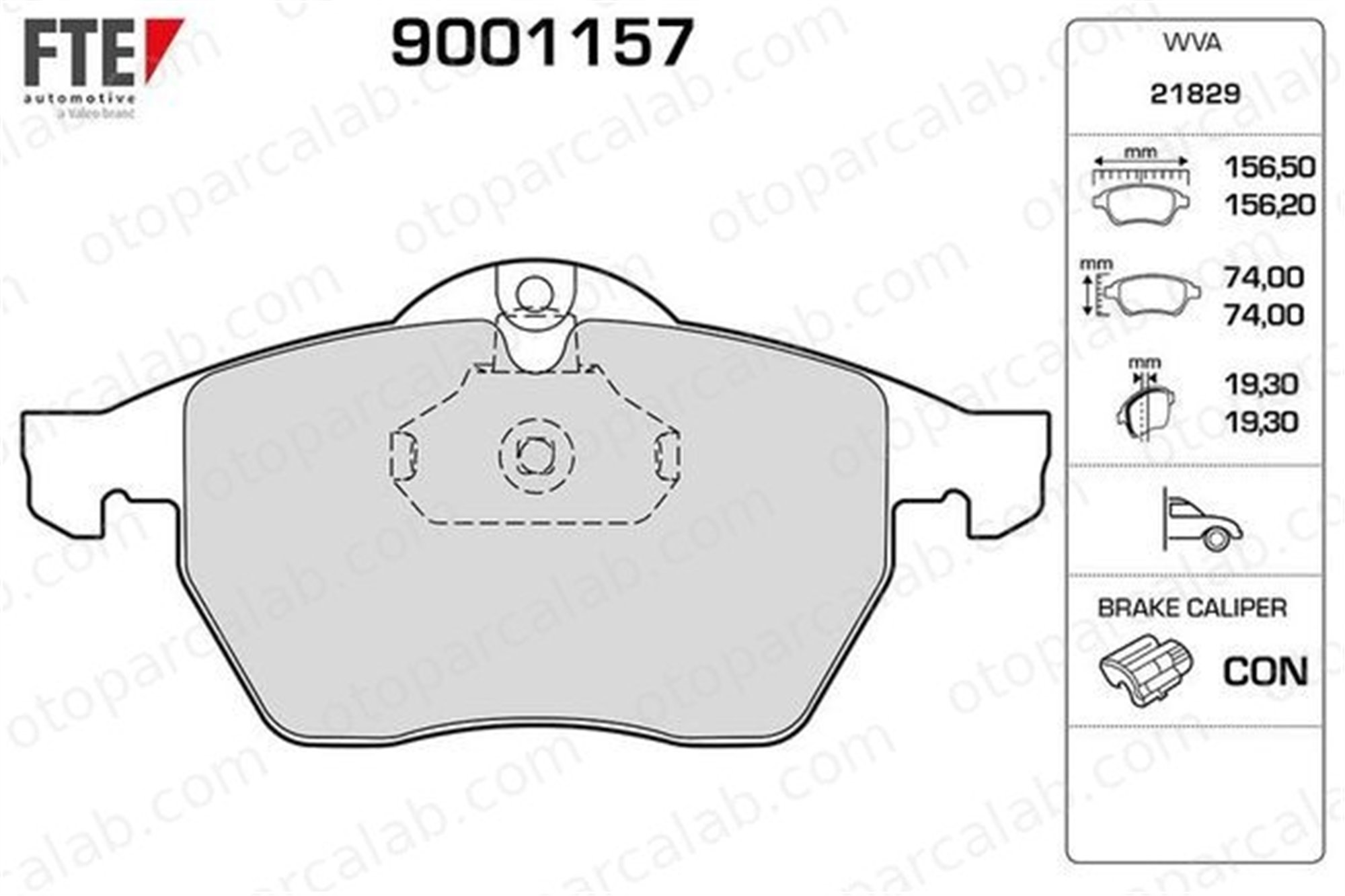 FTE 9001157 Fren Disk Balata Ön OPEL VECTRA B VECTRA B Station wagon 1605036 1605654