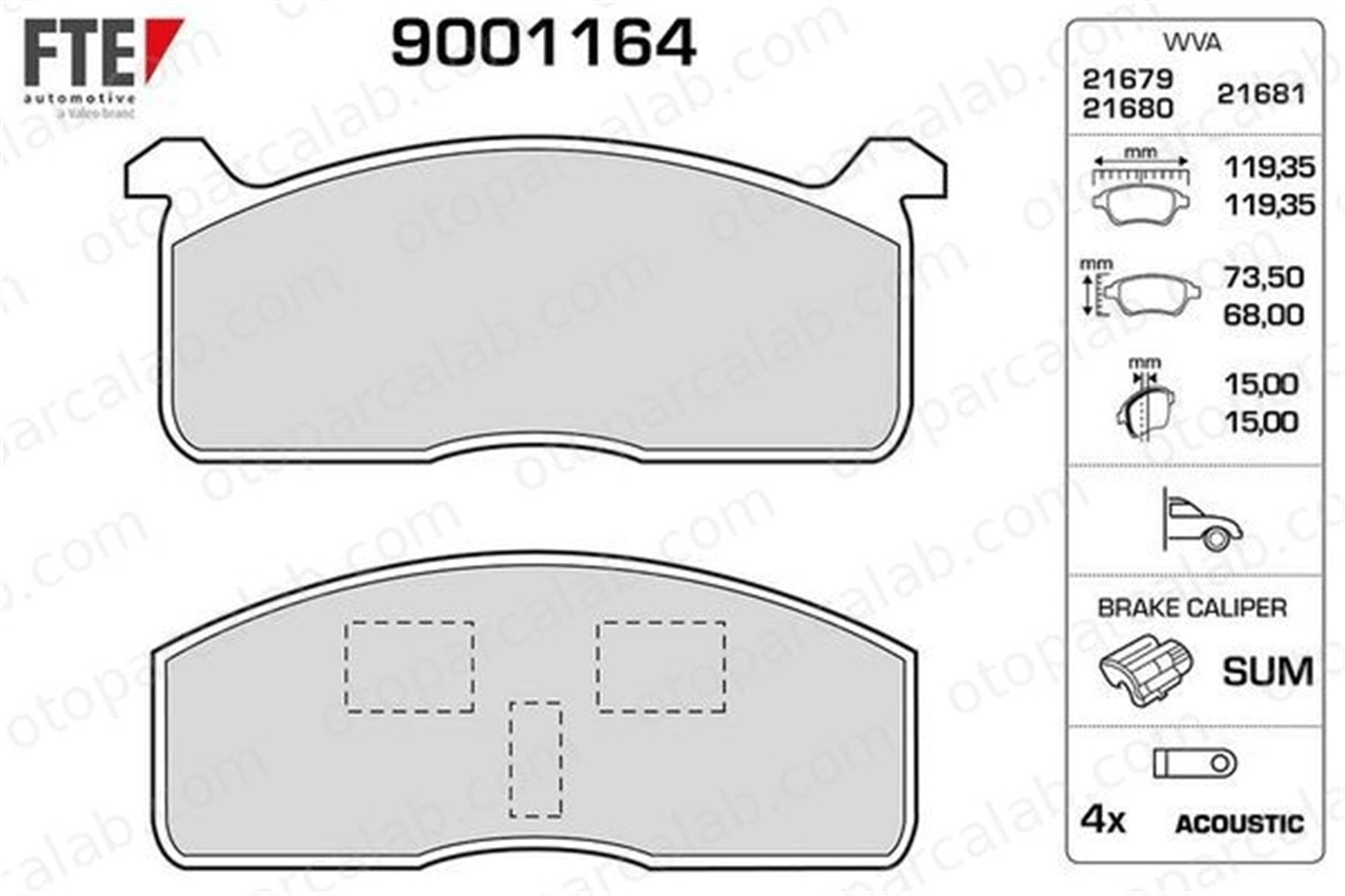 FTE 9001164 Fren Disk Balata Ön TOYOTA HILUX V Pick-up HILUX VI Pick-up 446535140 04465-35140