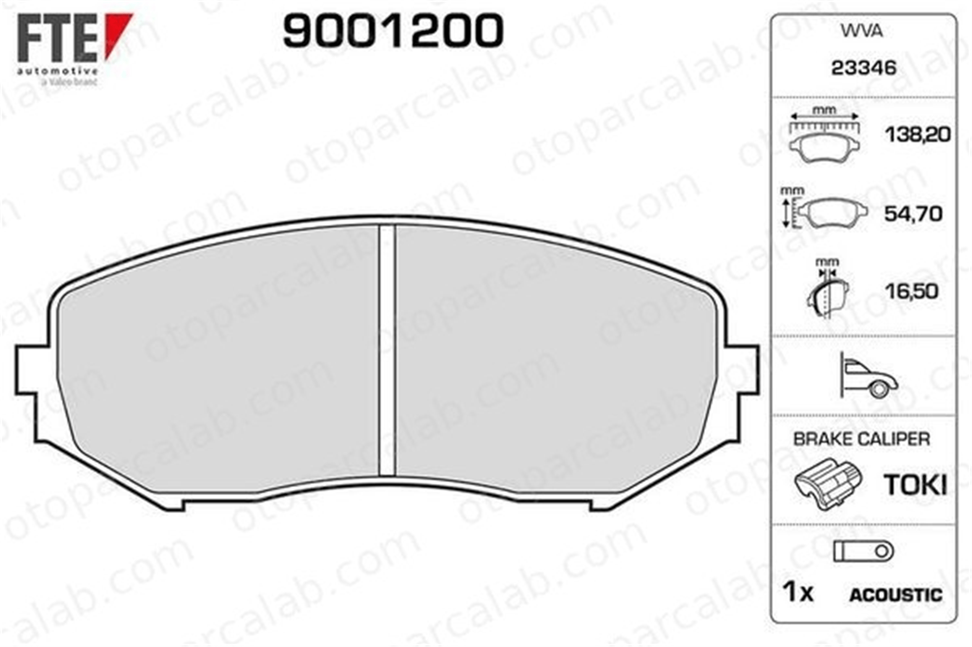 FTE 9001200 Fren Disk Balata Ön SUZUKI GRAND VITARA II GRAND VITARA I 5520065J00 5520065J10