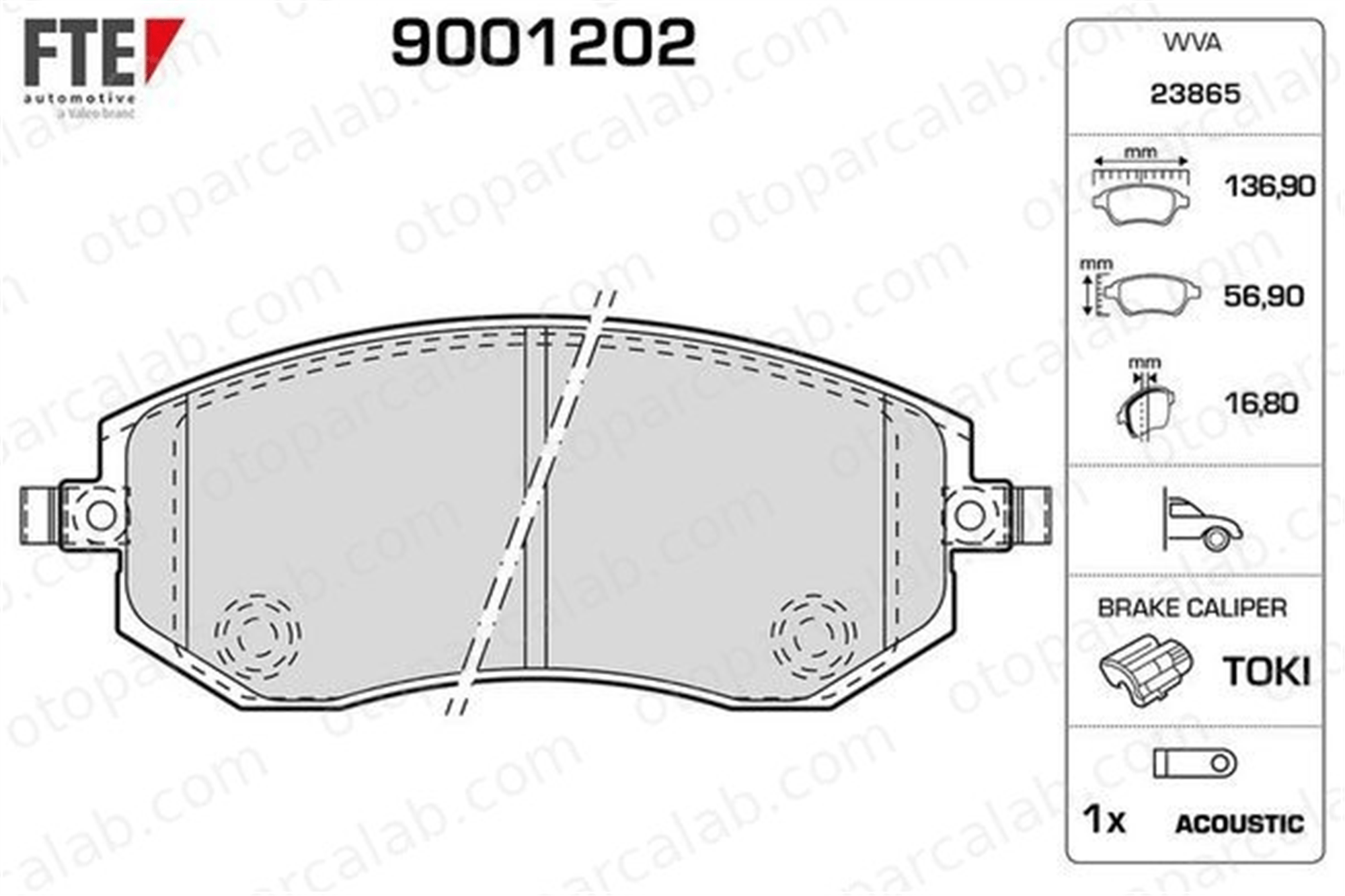 FTE 9001202 Fren Disk Balata Ön SUBARU FORESTER IMPREZA Hatchback 26296AC010 26296FE081