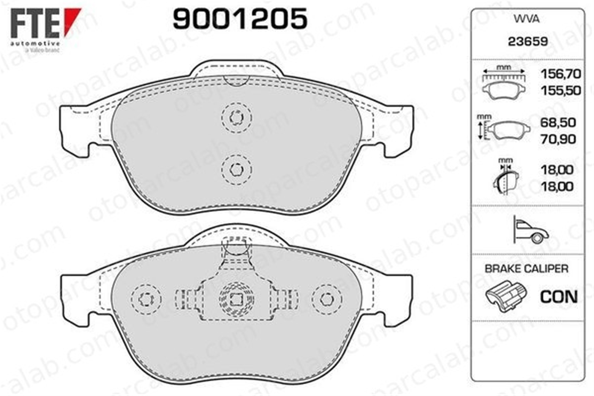 FTE 9001205 Fren Disk Balata Ön RENAULT LAGUNA II Grandtour LAGUNA II 7701206599 410607716R