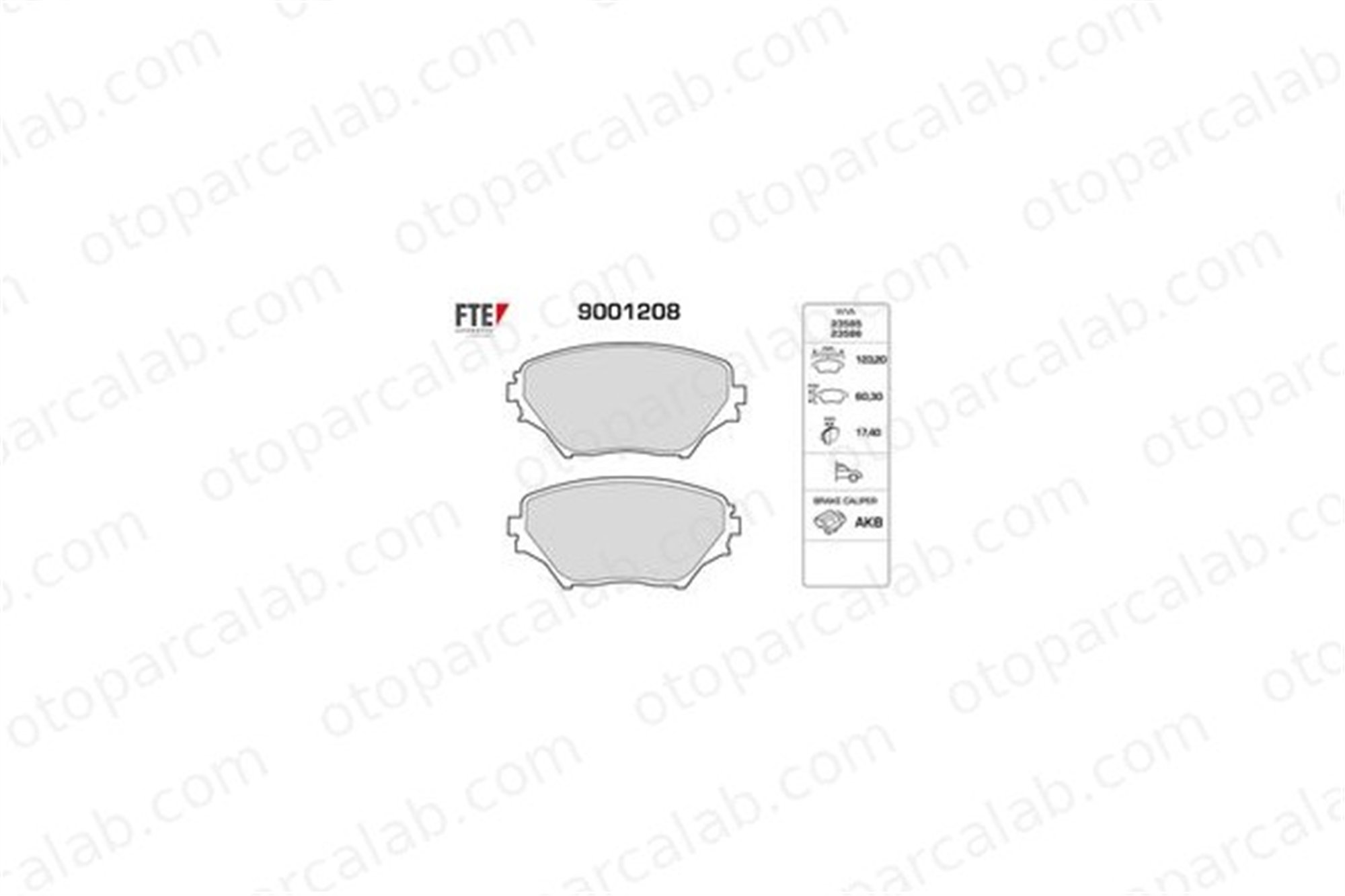 FTE 9001208 Fren Disk Balata Ön TOYOTA COROLLA RAV 4 II 4465YZZCN 04465-YZZCN