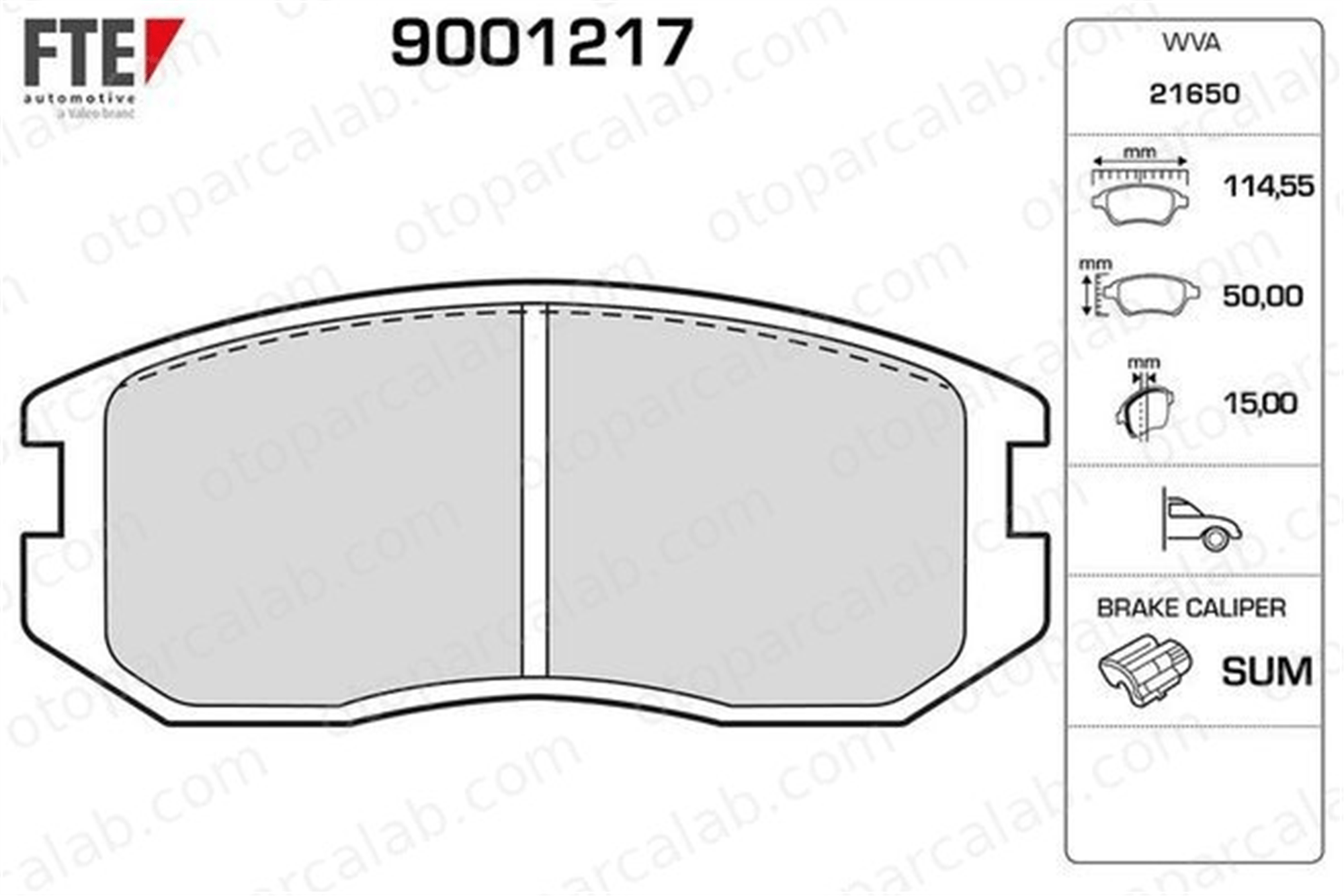 FTE 9001217 Fren Disk Balata Ön DAIHATSU TERIOS MITSUBISHI COLT III 4465B4040 04465B4040
