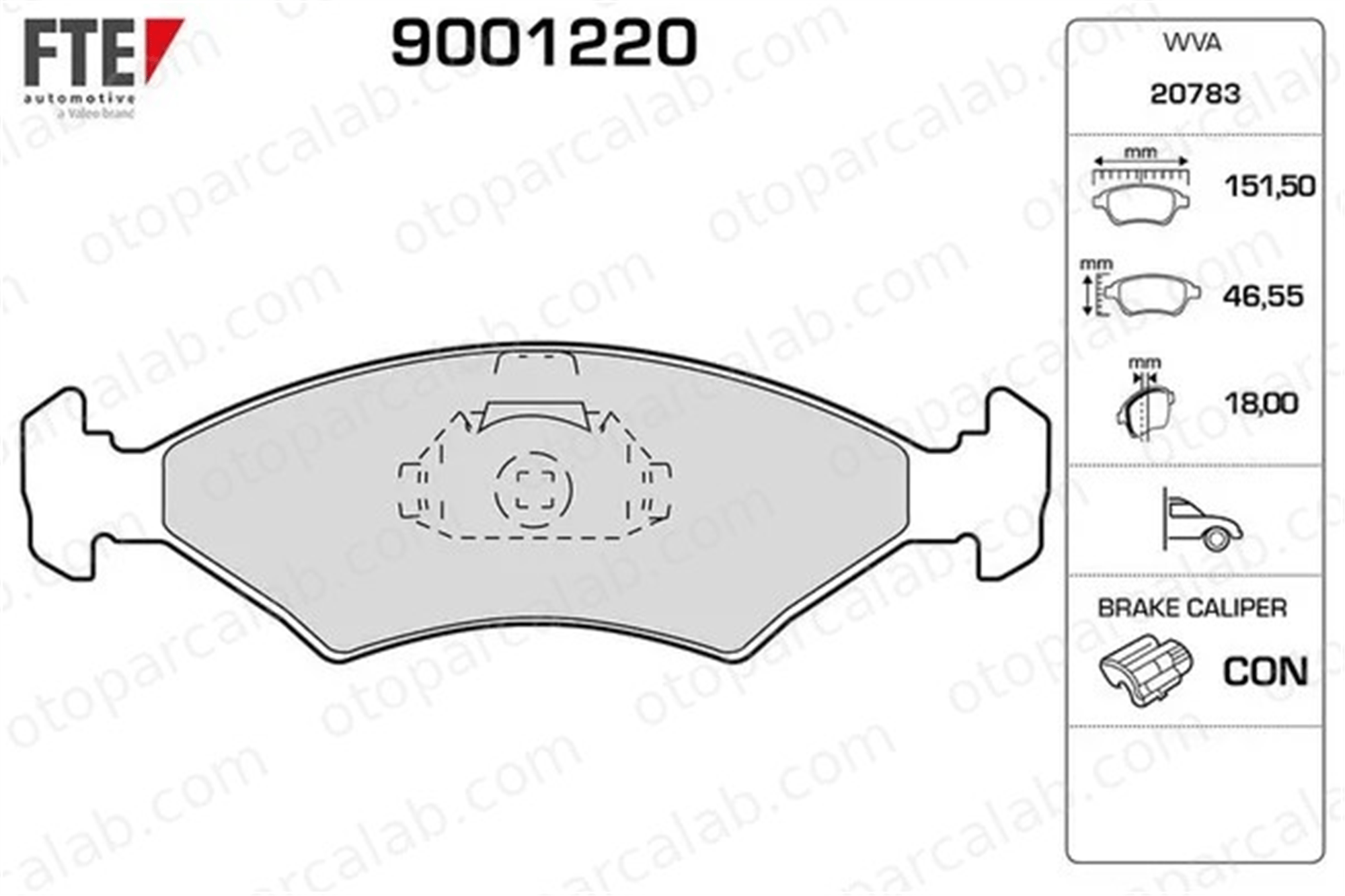 FTE 9001220 Fren Disk Balata Ön FORD SIERRA II SIERRA II Turnier 1030602 1010503