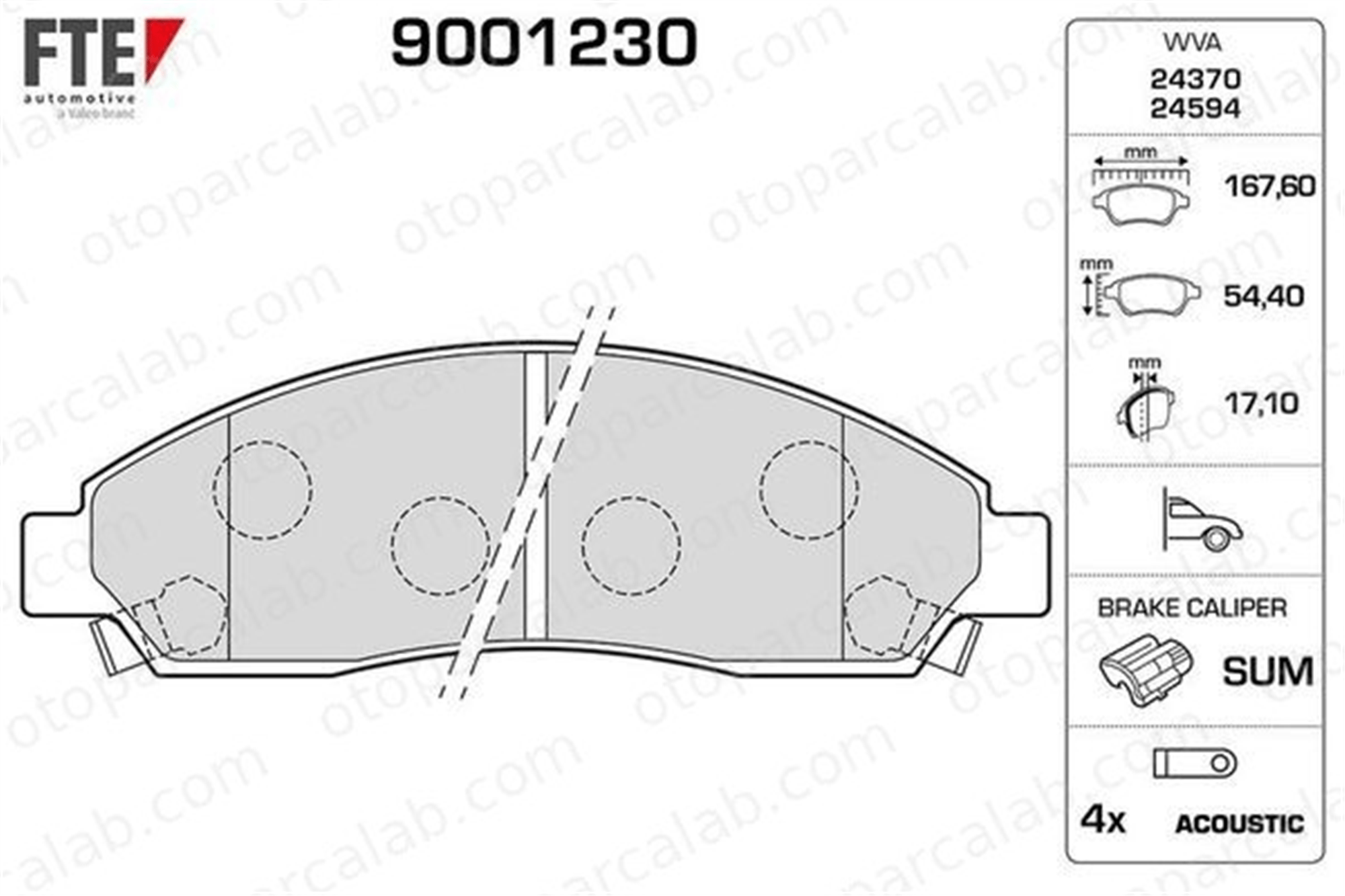 FTE 9001230 Fren Disk Balata Ön ISUZU D-MAX I 8980511170 8973682510