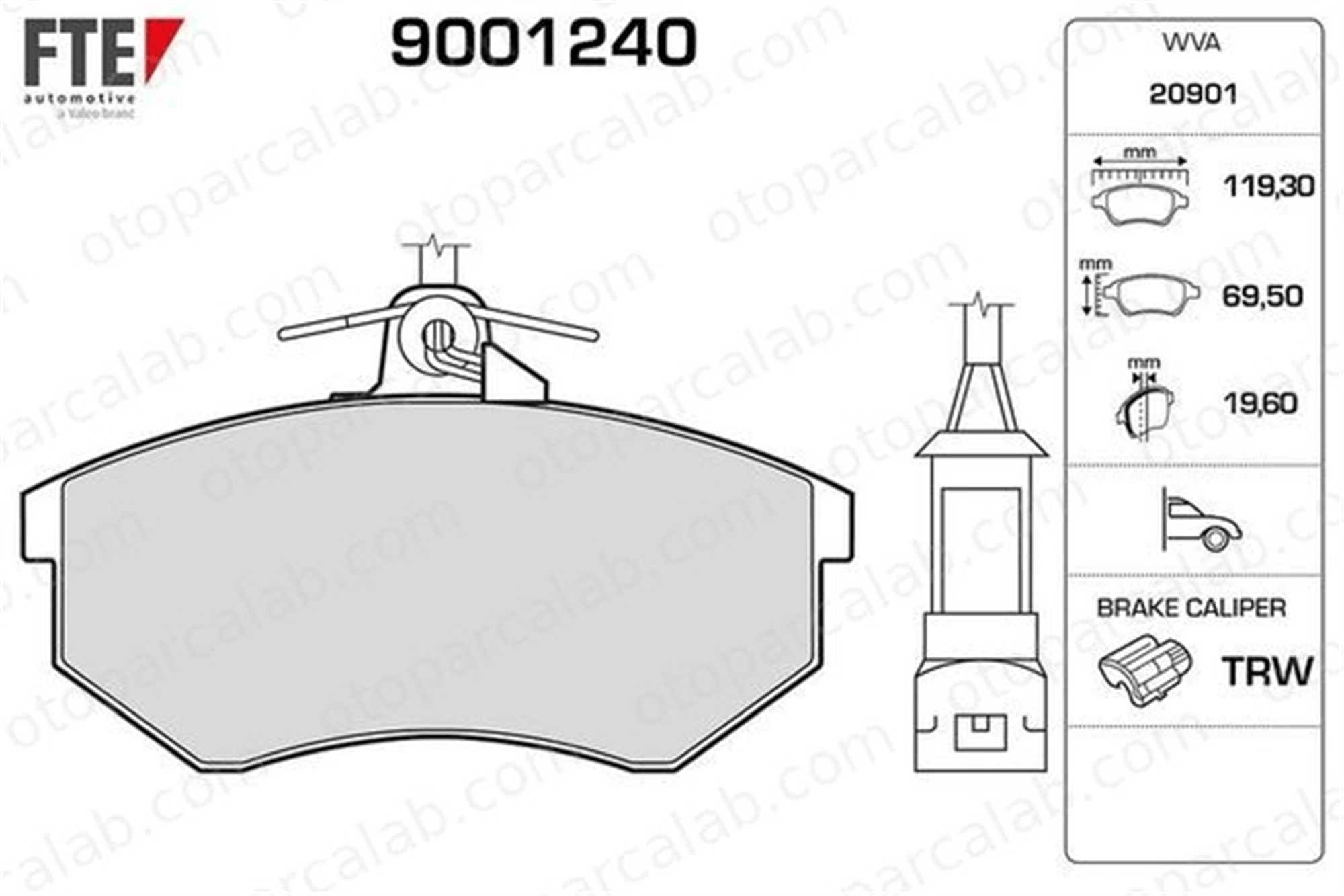 FTE 9001240 Fren Disk Balata Ön AUDI 80 B3 Sedan 100 C3 Avant 443698151J 357698151
