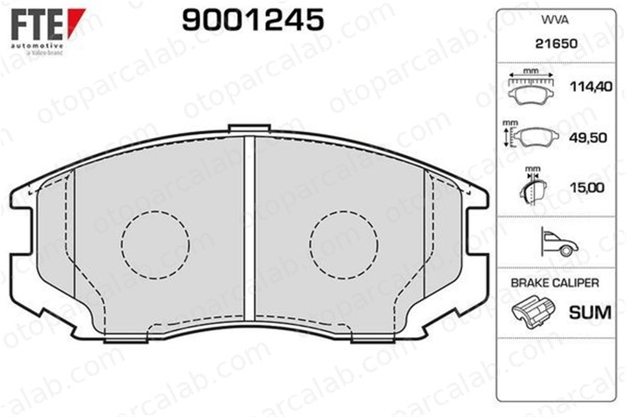 FTE 9001245 Fren Disk Balata Ön DAIHATSU TERIOS PROTON GEN 2 B4010 B4030