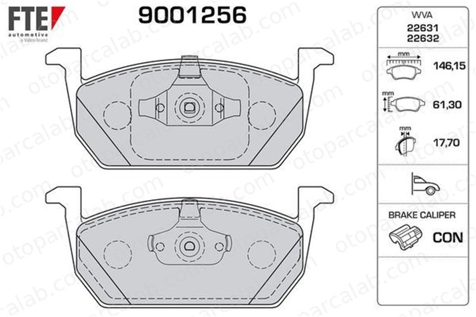 FTE 9001256 Fren Disk Balata Ön SEAT LEON ST LEON 2Q0698151A 2Q0698151B