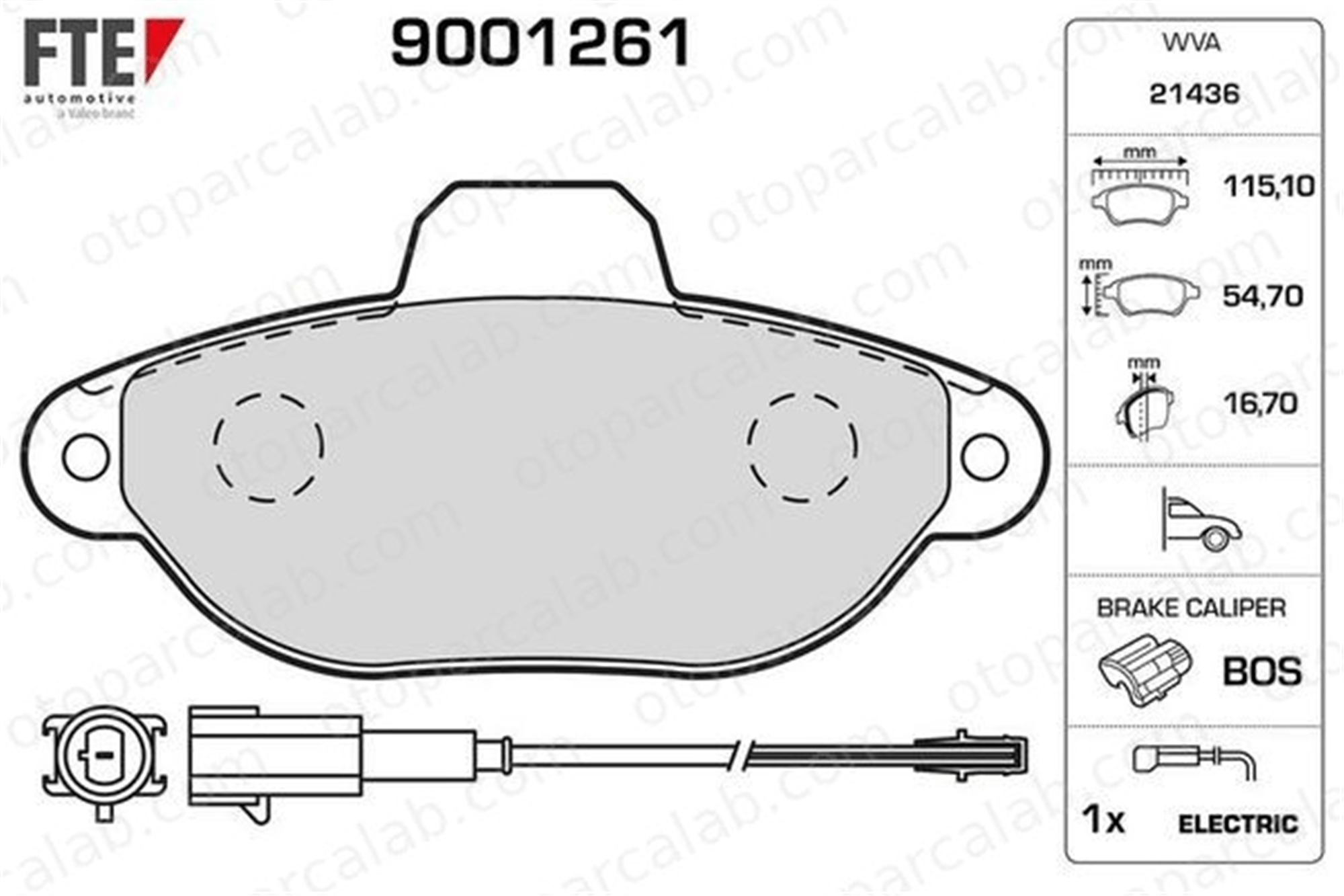 FTE 9001261 Fren Disk Balata Ön FIAT 500 FORD KA 77364635 6001073453