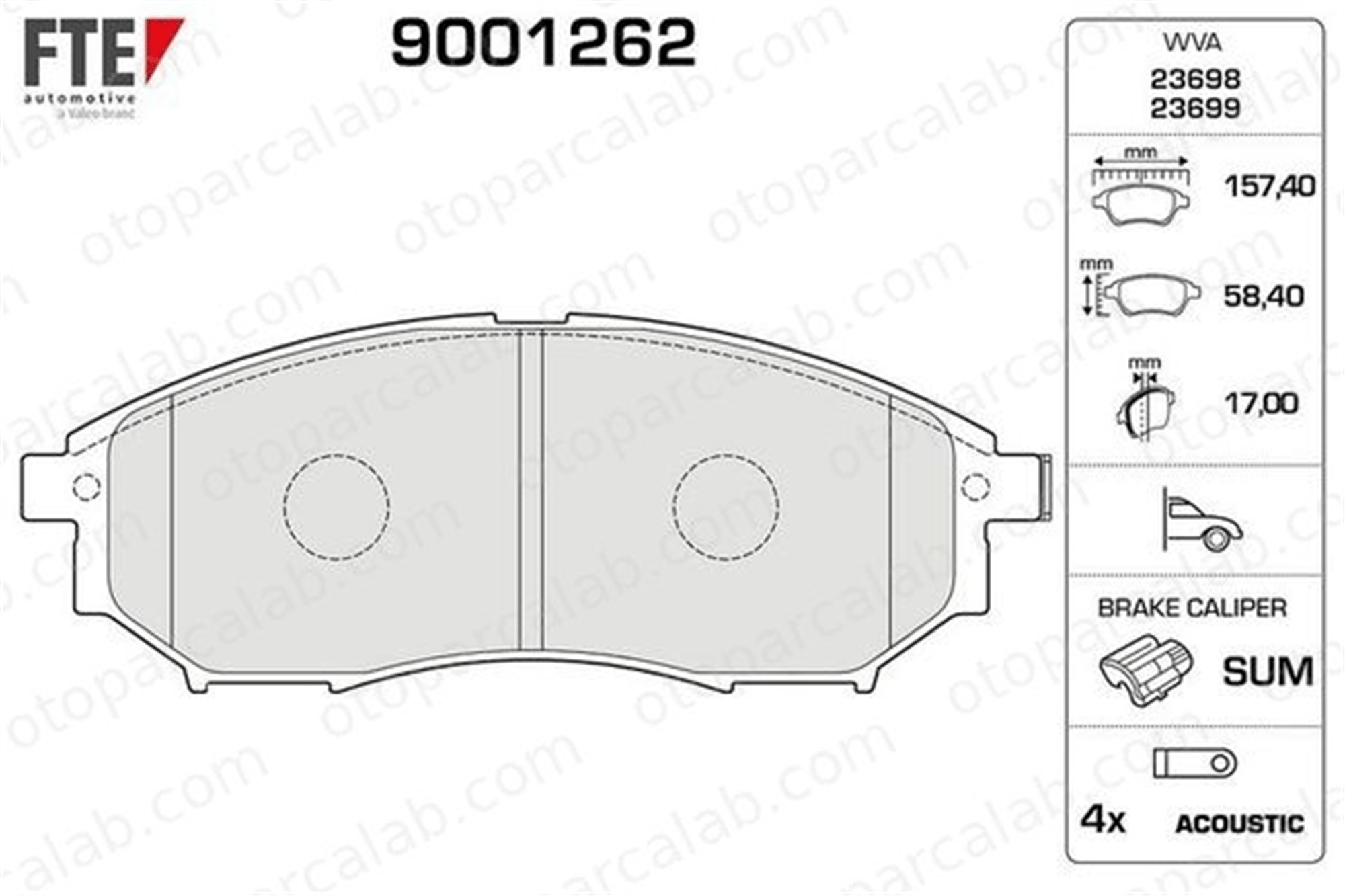 FTE 9001262 Fren Disk Balata Ön NISSAN PATHFINDER III NP300 NAVARA 8660000772 41060EG090