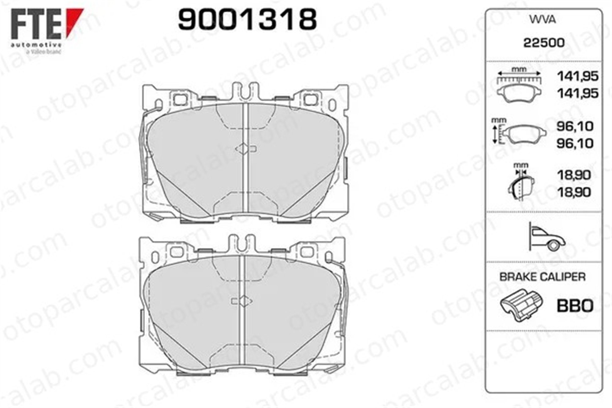 FTE 9001318 Fren Disk Balata Ön MERCEDES-BENZ GLC GLC Coupe 4209300 84202820