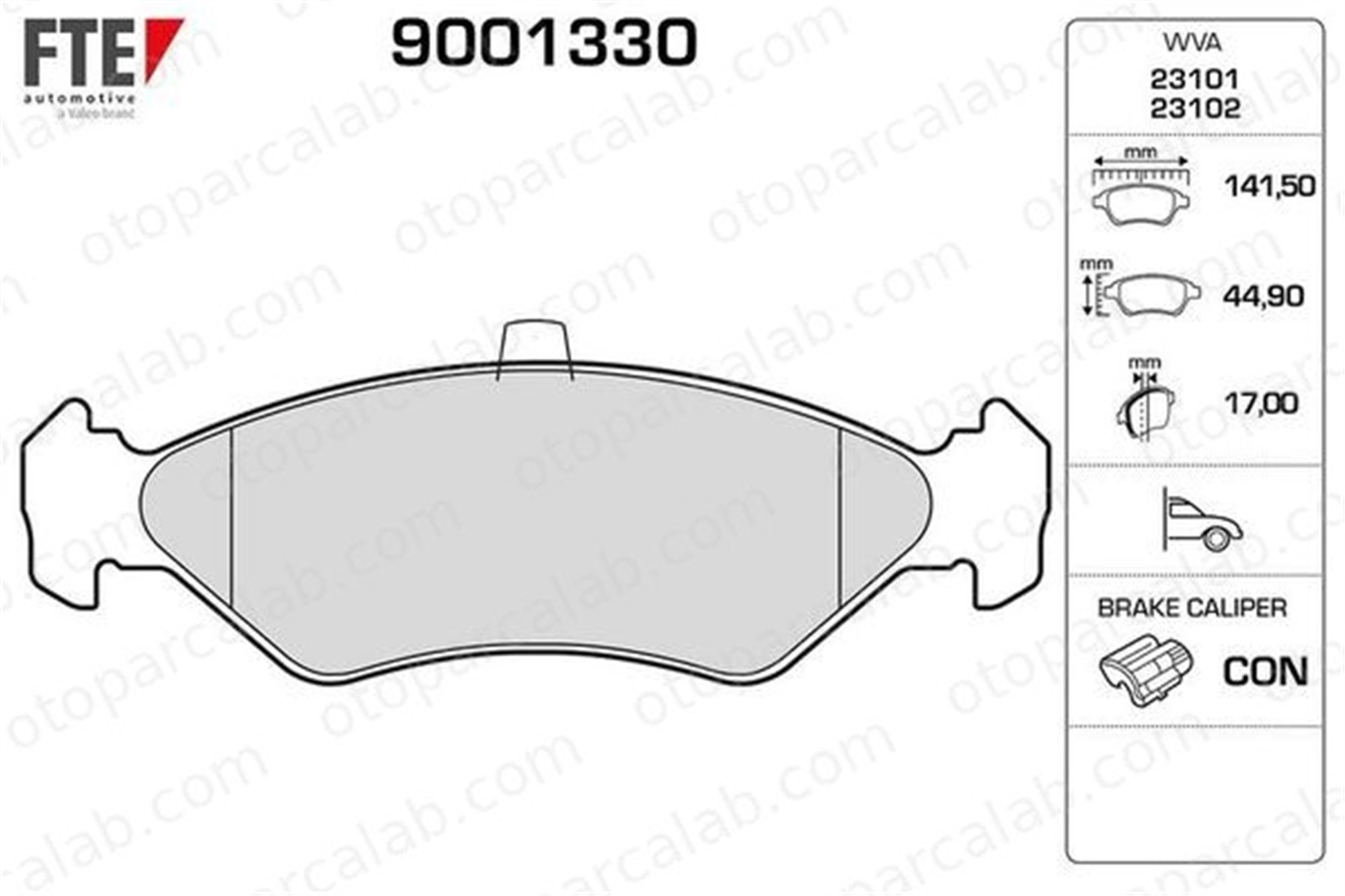 FTE 9001330 Fren Disk Balata Ön FORD FIESTA III FIESTA IV 1010502 1013843