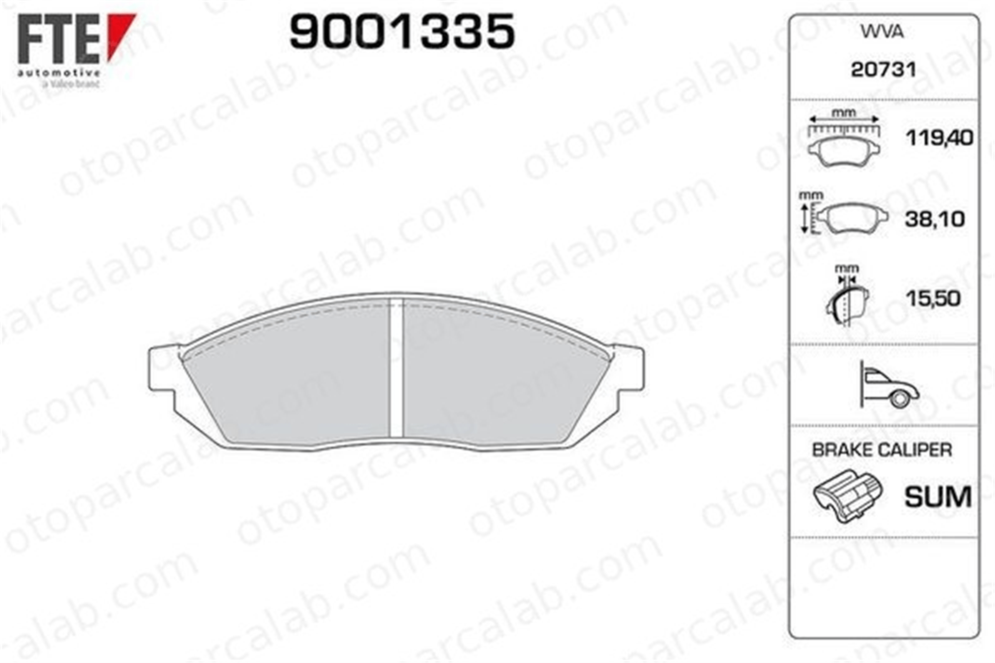 FTE 9001335 Fren Disk Balata Ön HONDA CIVIC I Sedan SUZUKI ALTO IV 5521078 90485512