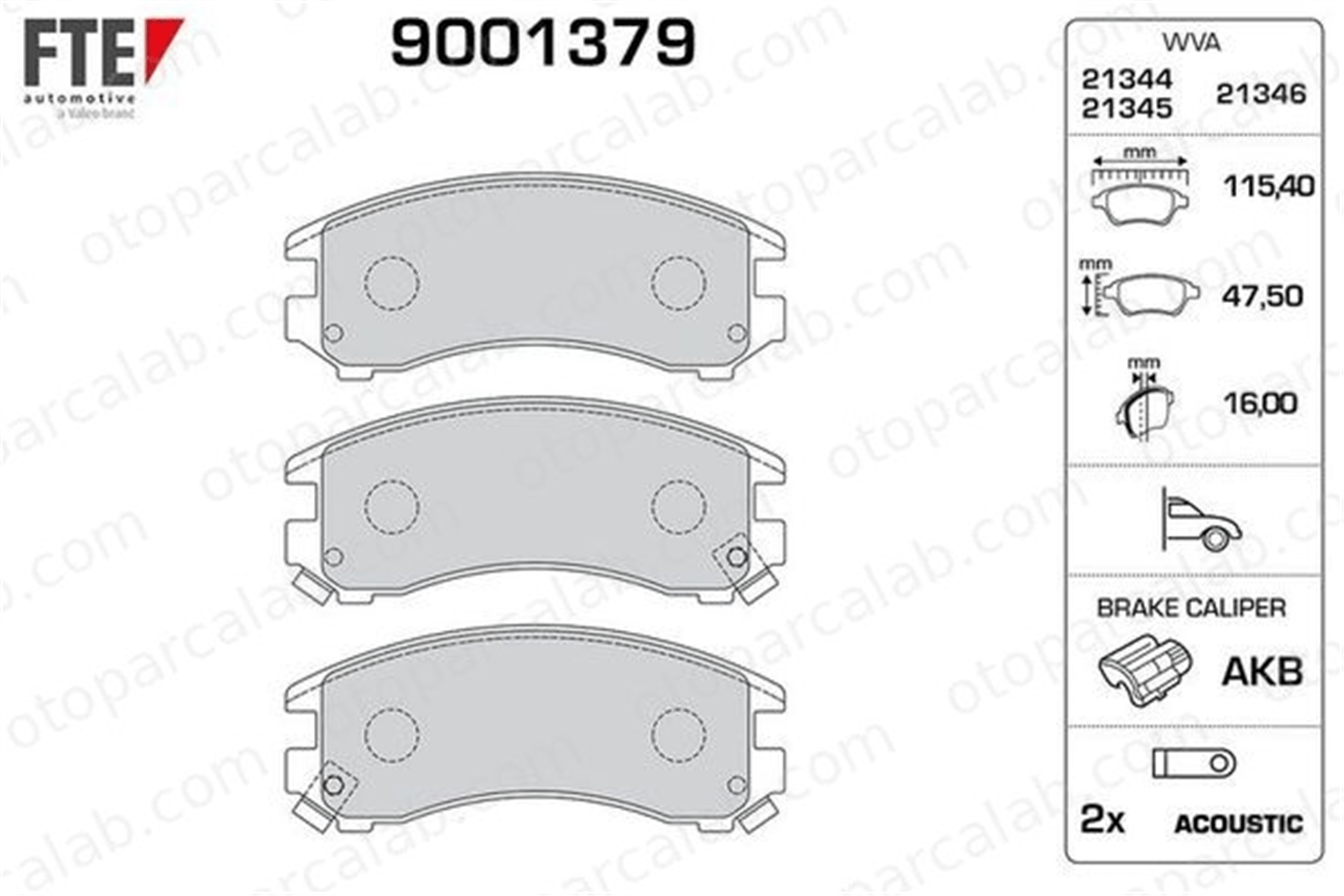 FTE 9001379 Fren Disk Balata Ön NISSAN SUNNY II Traveller SUNNY II 5520062811 4106035F91