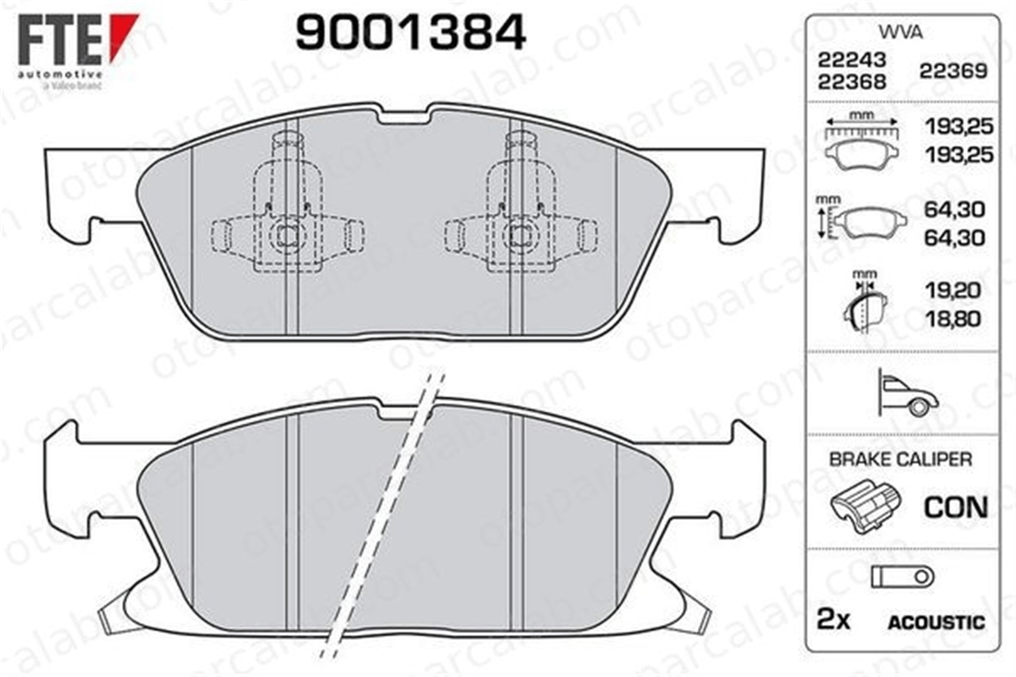 FTE 9001384 Fren Disk Balata Ön FORD GALAXY III S-MAX 9001384 1884555