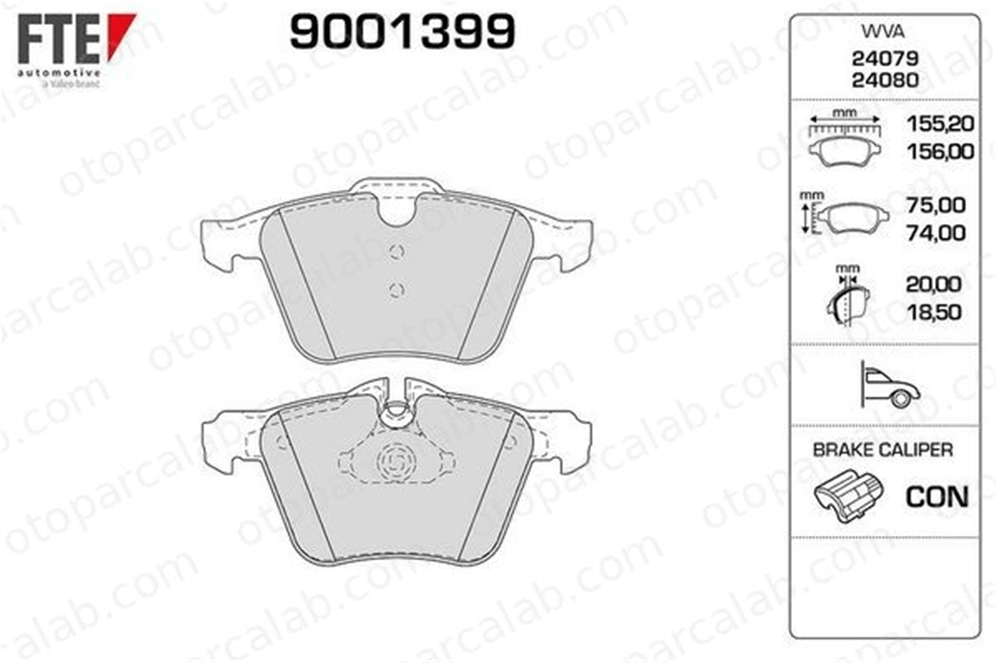 FTE 9001399 Fren Disk Balata Ön JAGUAR F-TYPE Cabrio F-TYPE Coupe 2C2C40926 2C2Z14096