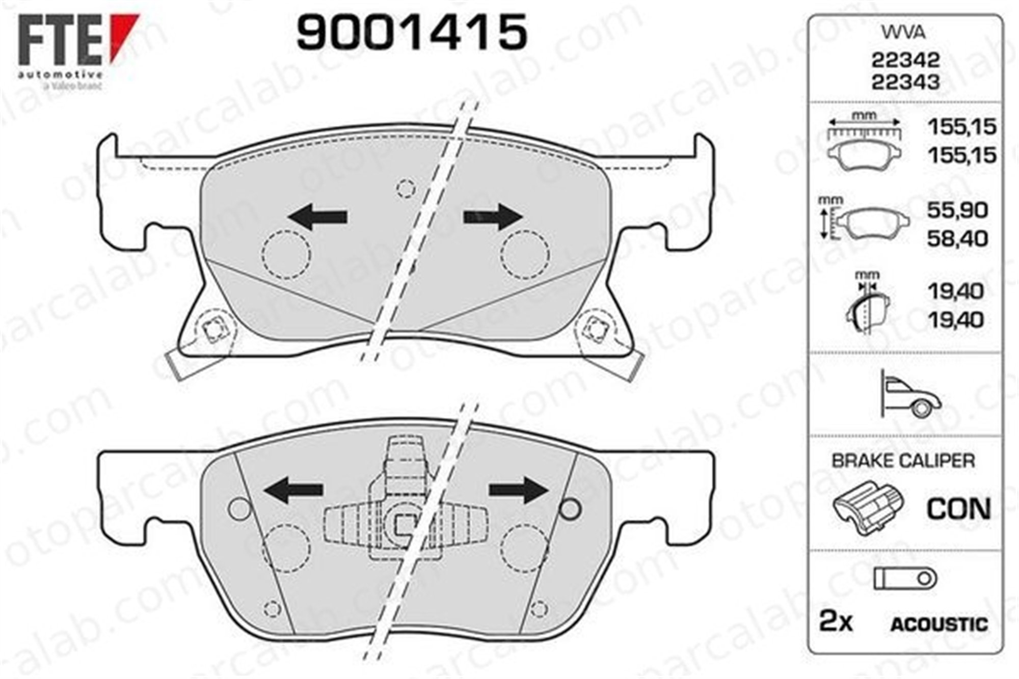 FTE 9001415 Fren Disk Balata Ön OPEL ASTRA K ASTRA K Sports Tourer 13478300 1684934780