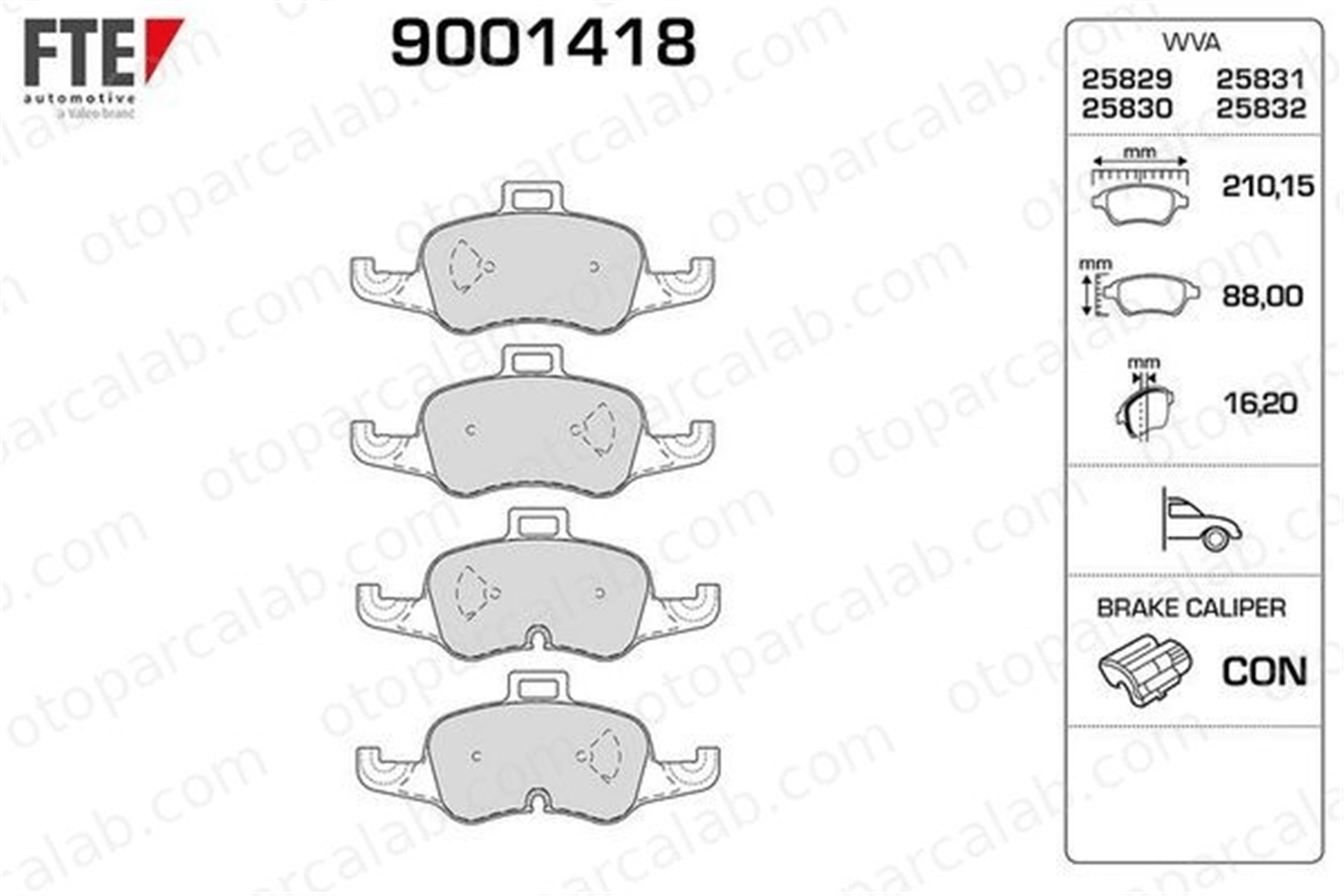 FTE 9001418 Fren Disk Balata Ön AUDI TT TT Roadster 8S0698151 8S0698151A