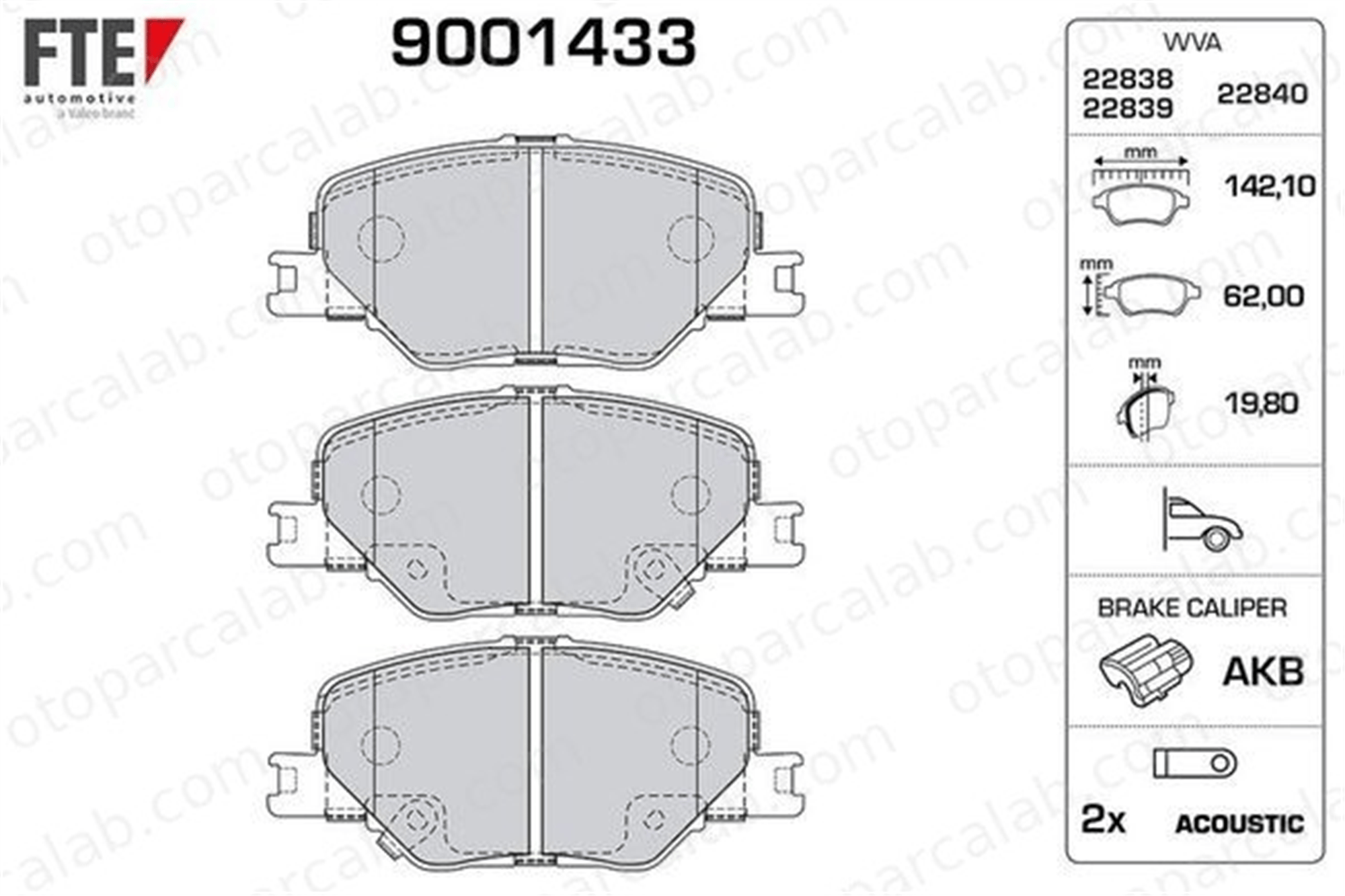 FTE 9001433 Fren Disk Balata Ön OPEL INSIGNIA B Grand Sport INSIGNIA B Sports Tourer 84124408