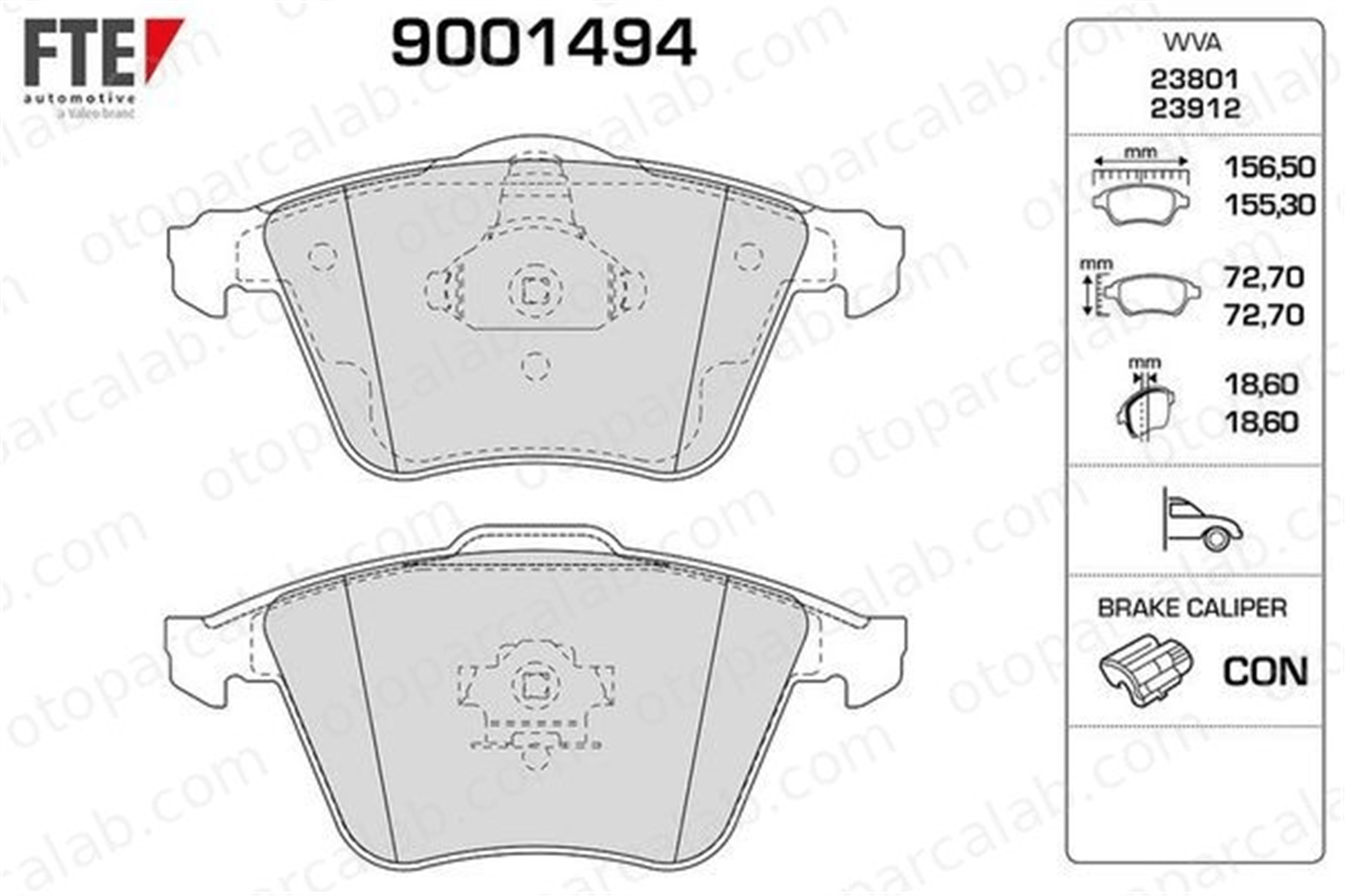 FTE 9001494 Fren Disk Balata Ön SAAB 9-3 Station wagon 9-3 1368558 93195754