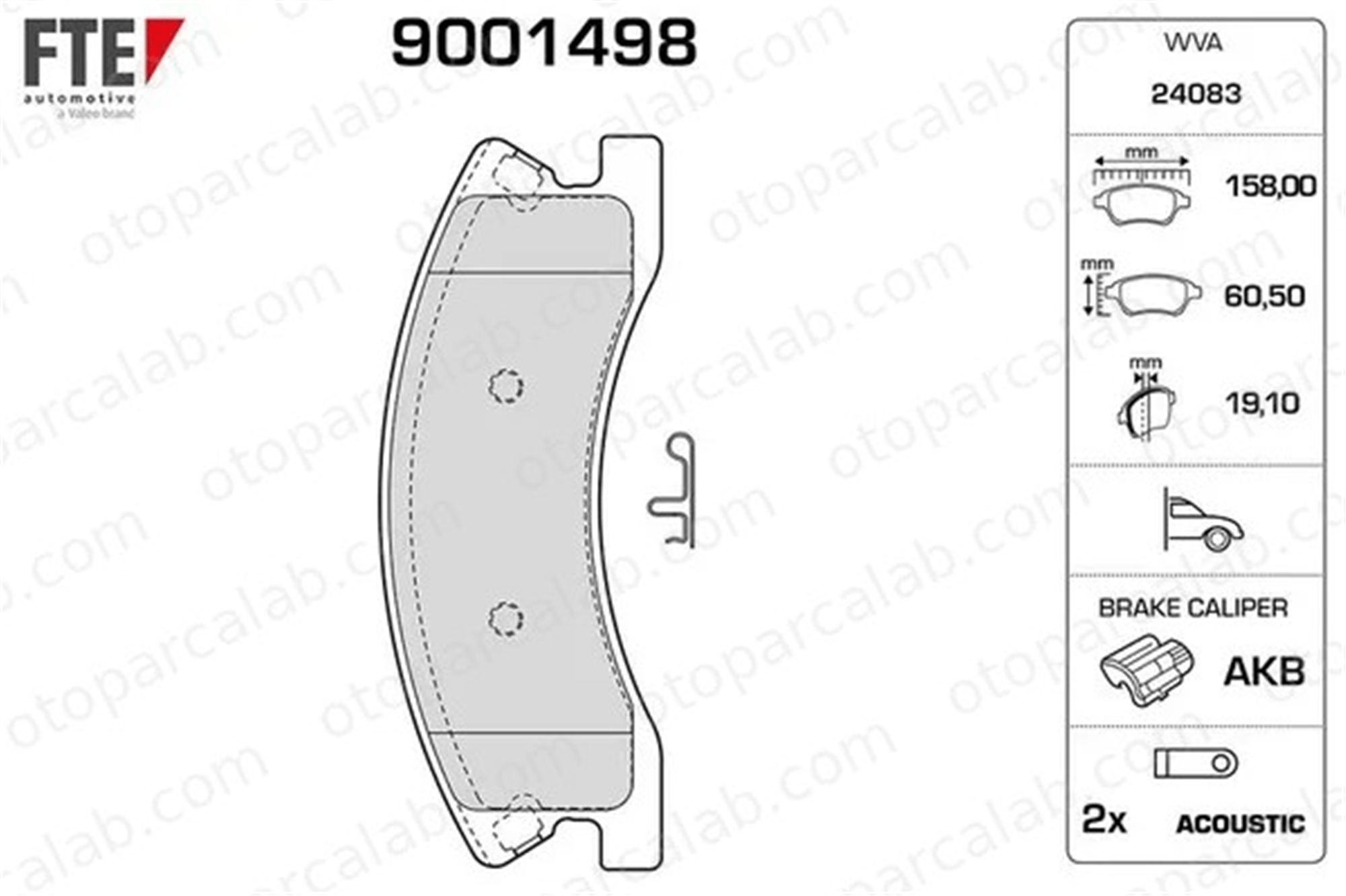 FTE 9001498 Fren Disk Balata Ön JEEP GRAND CHEROKEE II 5093183AA 5093183AB