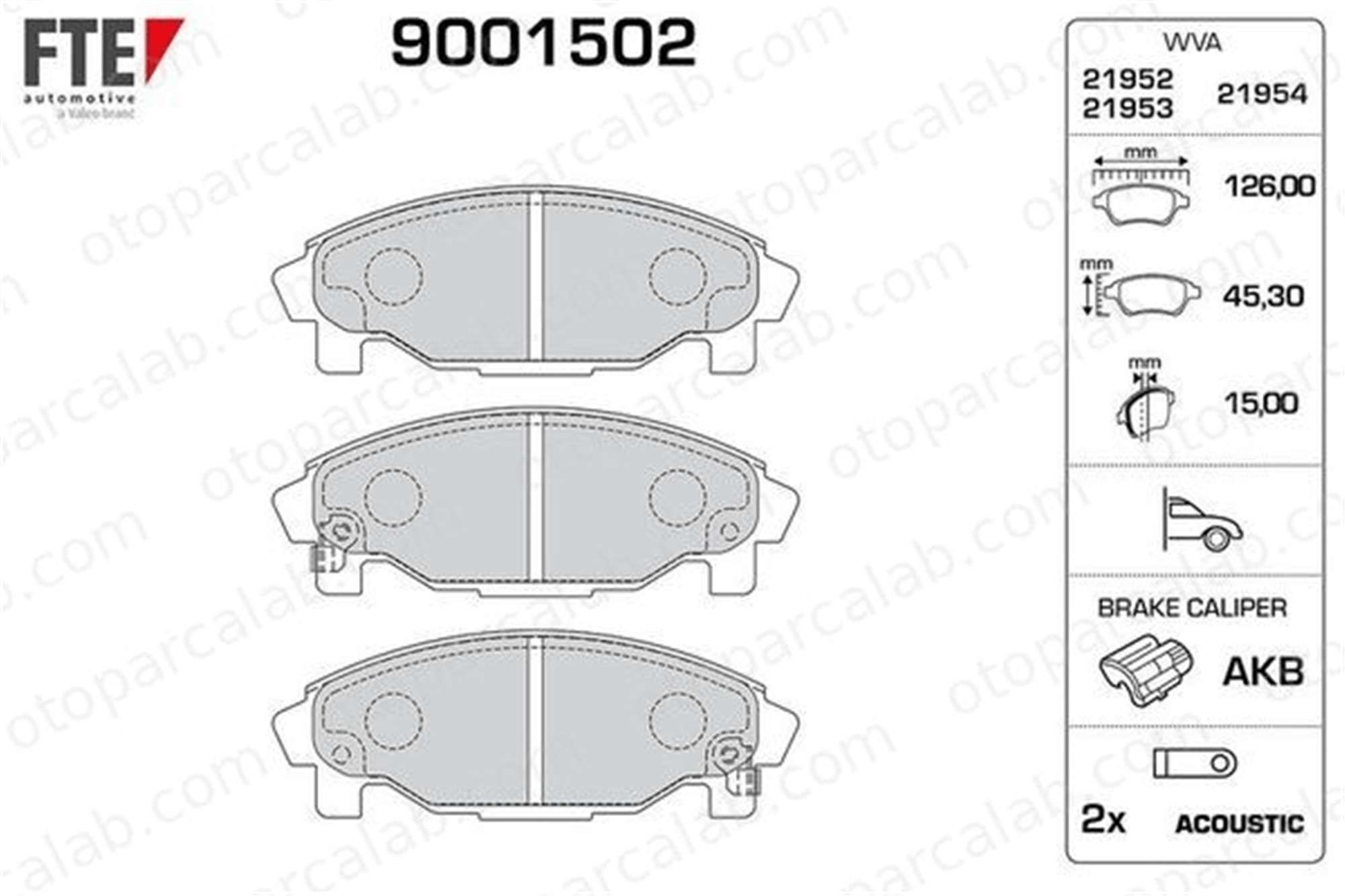 FTE 9001502 Fren Disk Balata Ön DAIHATSU CHARADE IV GRAN MOVE 449187724 449187725