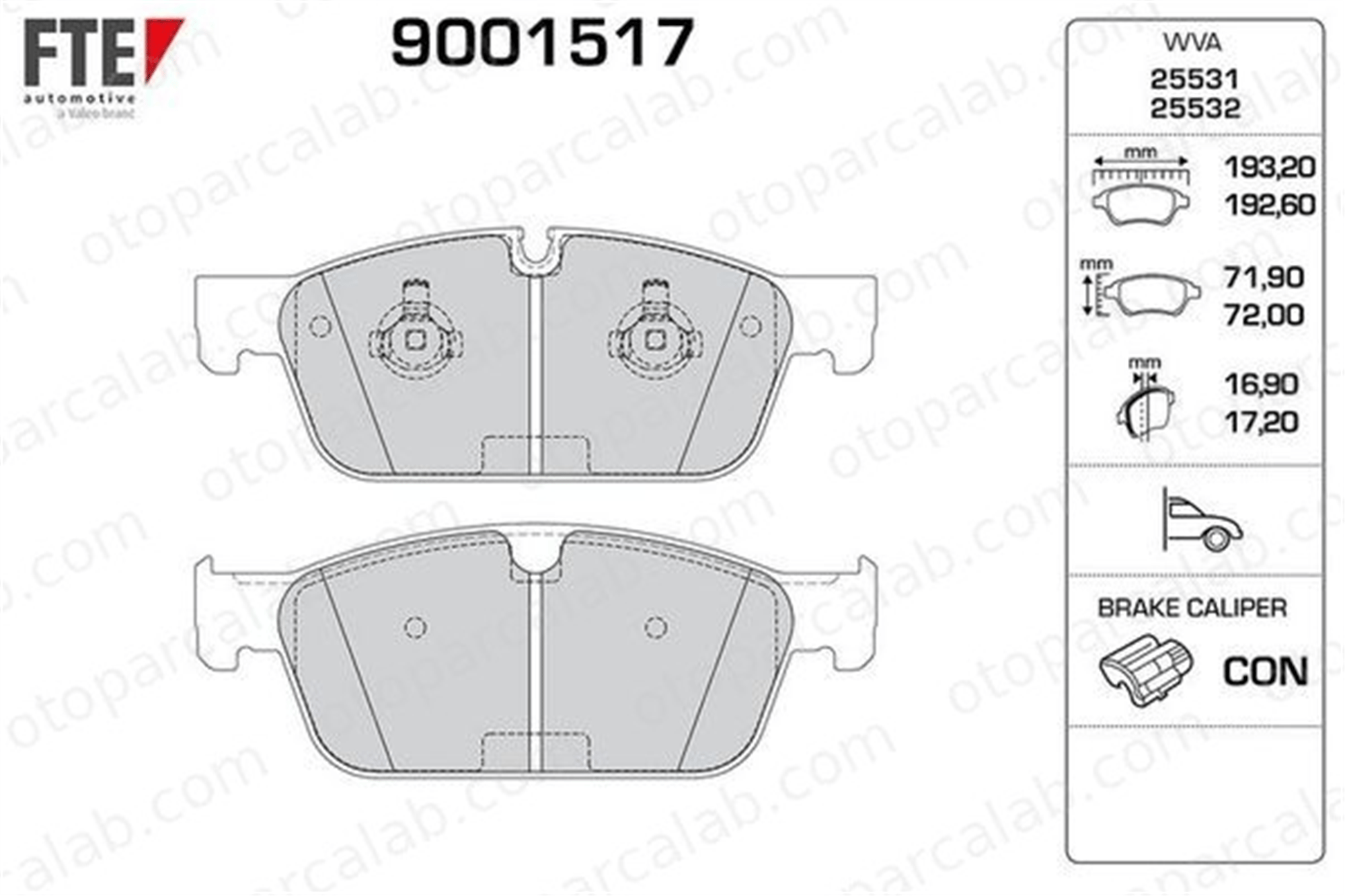 FTE 9001517 Fren Disk Balata Ön MERCEDES-BENZ GLE M-SERISI 64203720 74200920