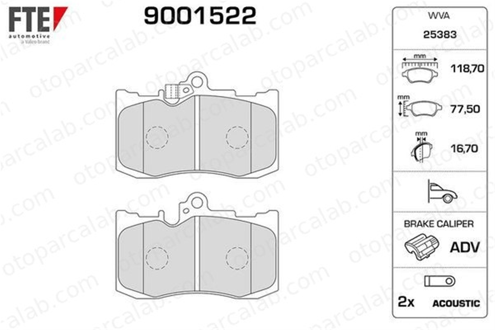 FTE 9001522 Fren Disk Balata Ön LEXUS GS RC 446530510 04465-30510