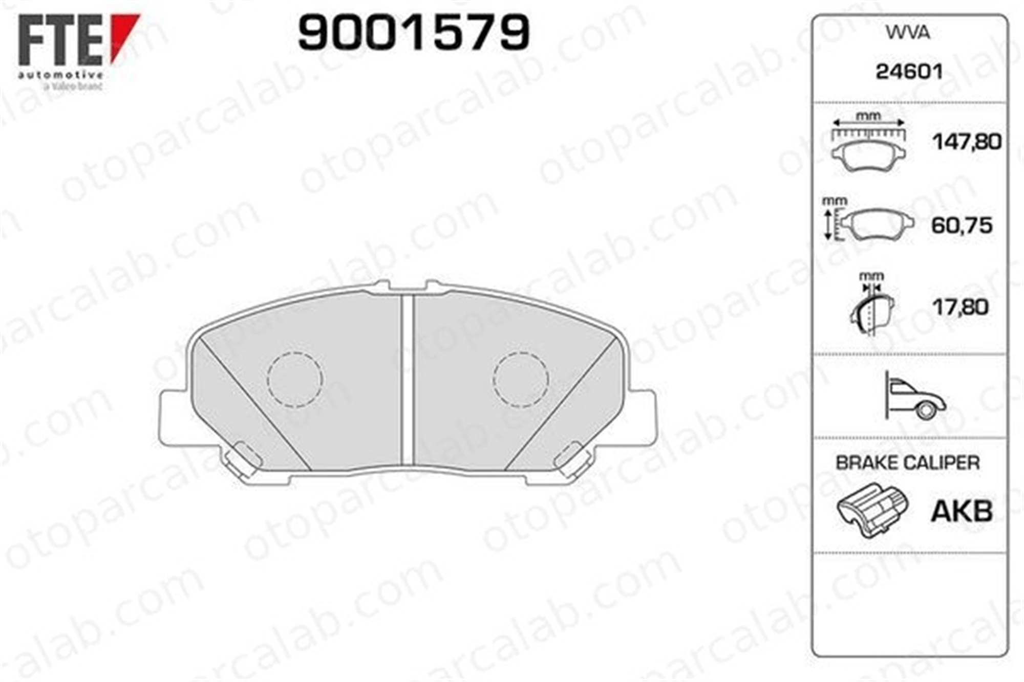 FTE 9001579 Fren Disk Balata Ön TOYOTA PREVIA III 446528520 04465-28520