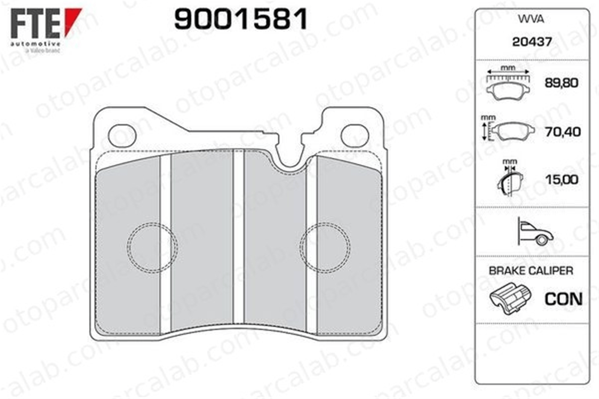 FTE 9001581 Fren Disk Balata Ön ALFA ROMEO 75 BMW 2500-3.3 108073 111665