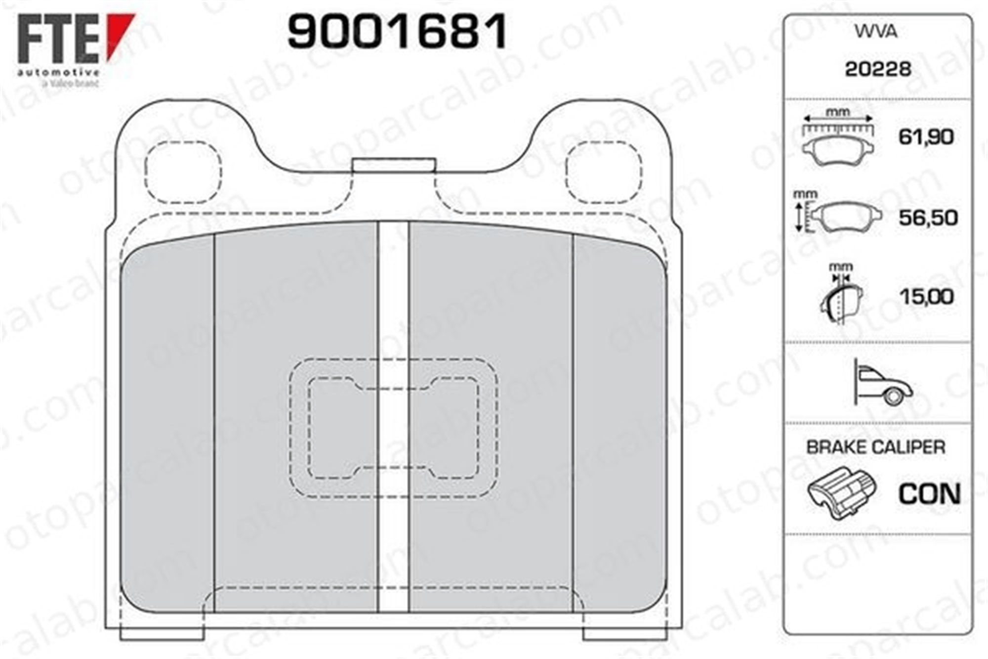 FTE 9001681 Fren Disk Balata Ön VW SCIROCCO AUDI 80 B1 Sedan 811698151 861698151