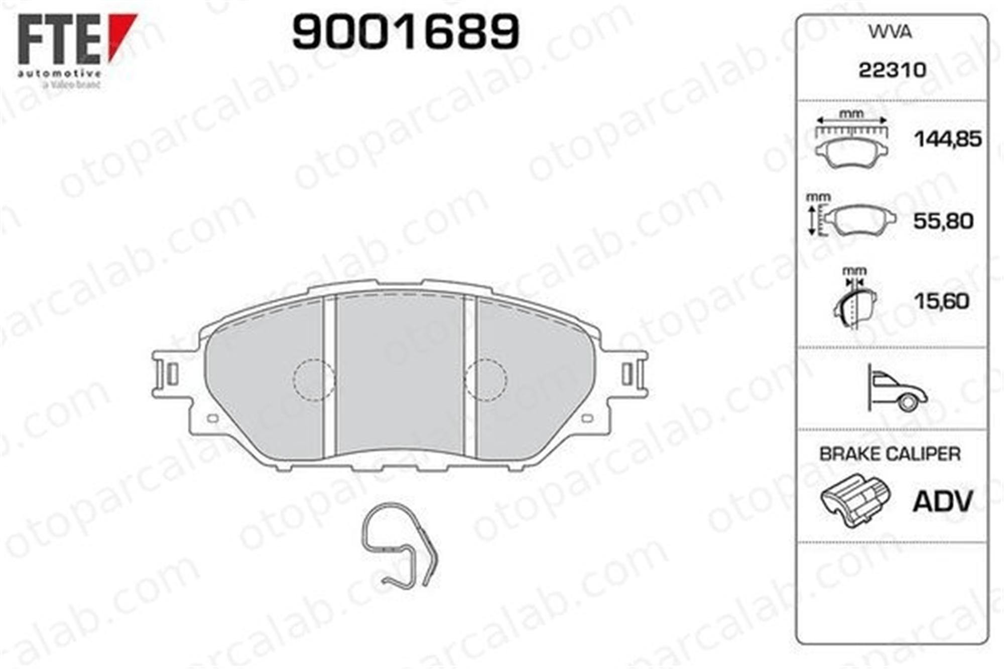FTE 9001689 Fren Disk Balata Ön TOYOTA HILUX VII Pick-up FORTUNER 44650K420044650K35004465YZZEF 44650K350