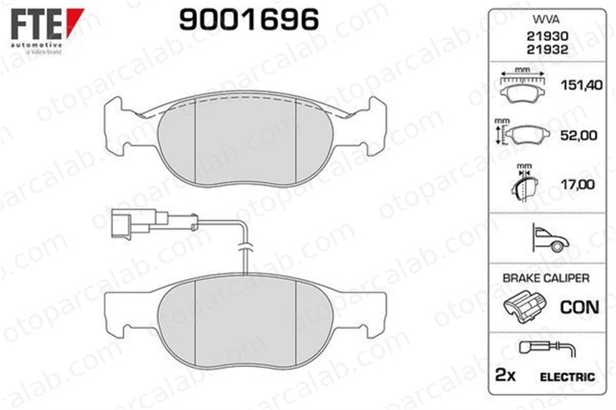 FTE 9001696 Fren Disk Balata Ön ALFA ROMEO SPIDER GTV 9947156 9948095