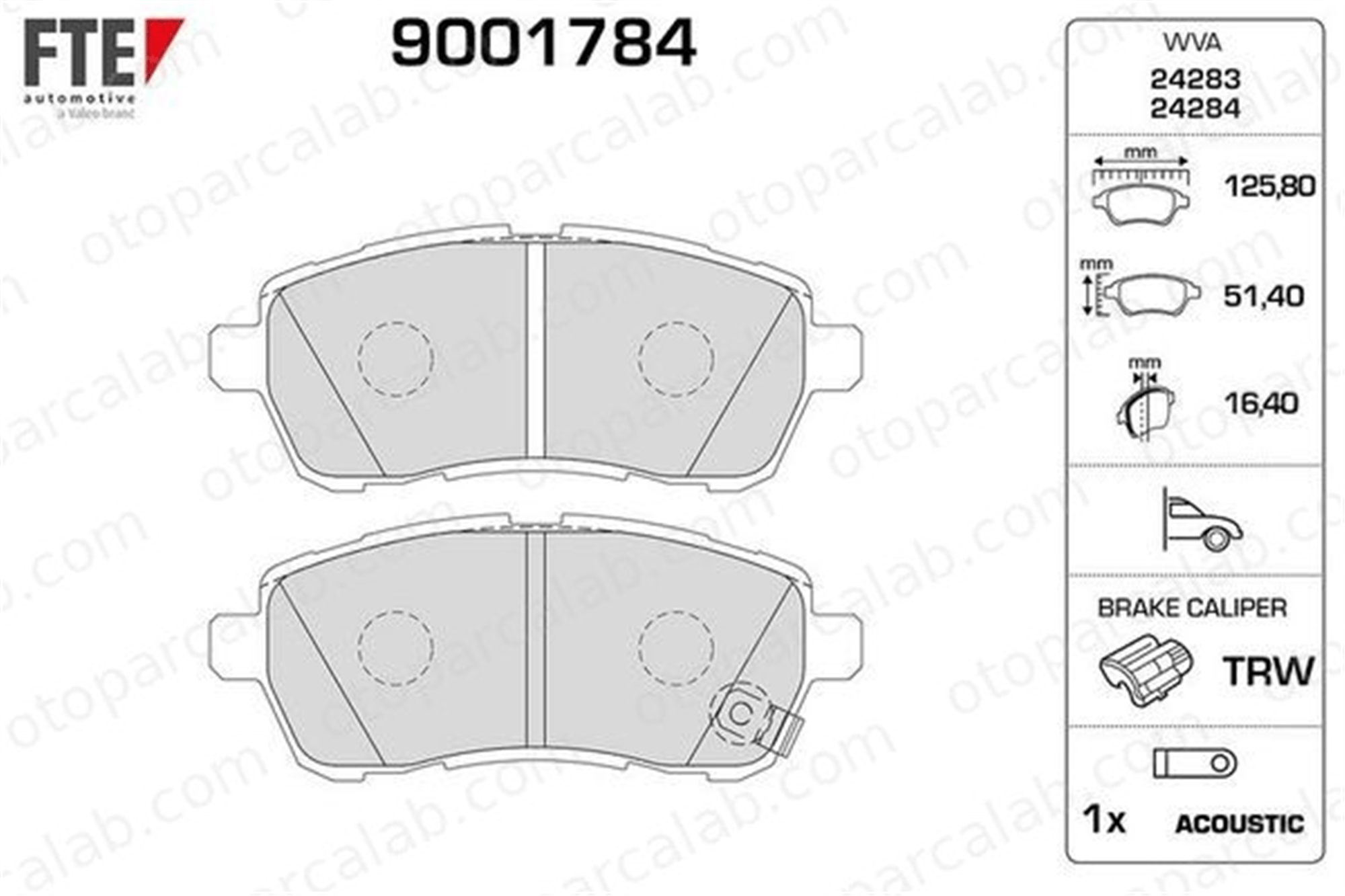 FTE 9001784 Fren Disk Balata Ön FORD FIESTA VI MAZDA 2 ME8V5J2K021AB 1848518
