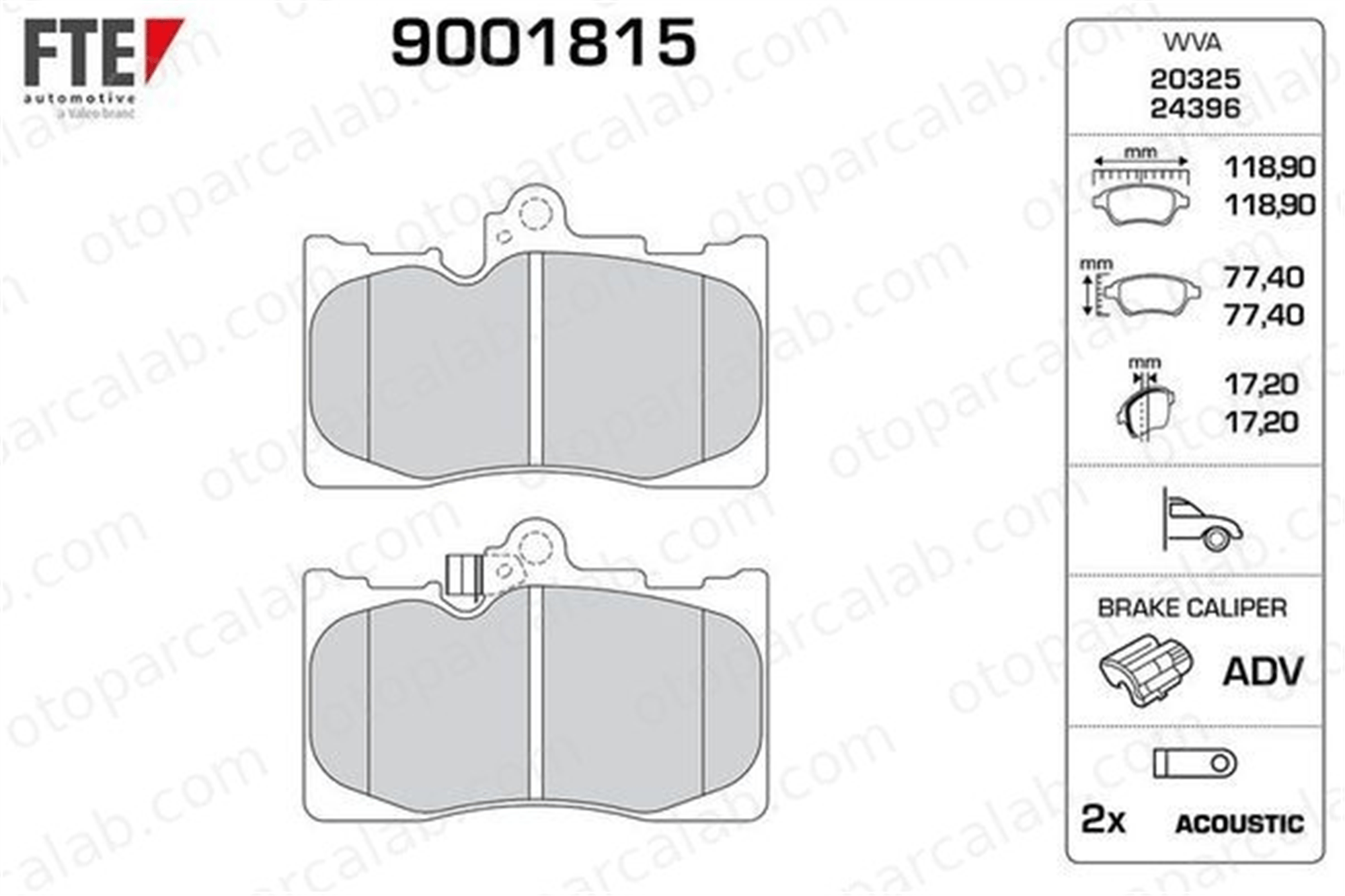 FTE 9001815 Fren Disk Balata Ön LEXUS GS RC 446522340 446530400