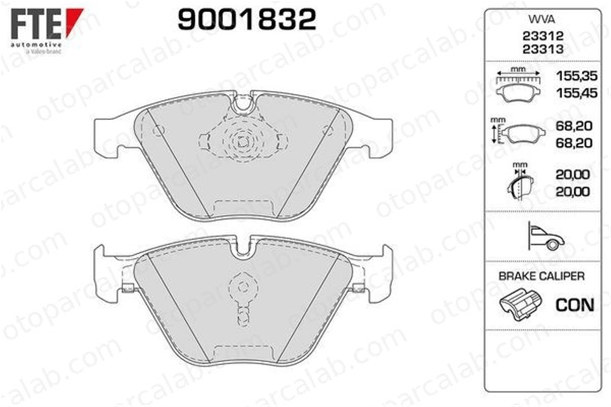 FTE 9001832 Fren Disk Balata Ön BMW 5 5 Touring 34116794916 2339271