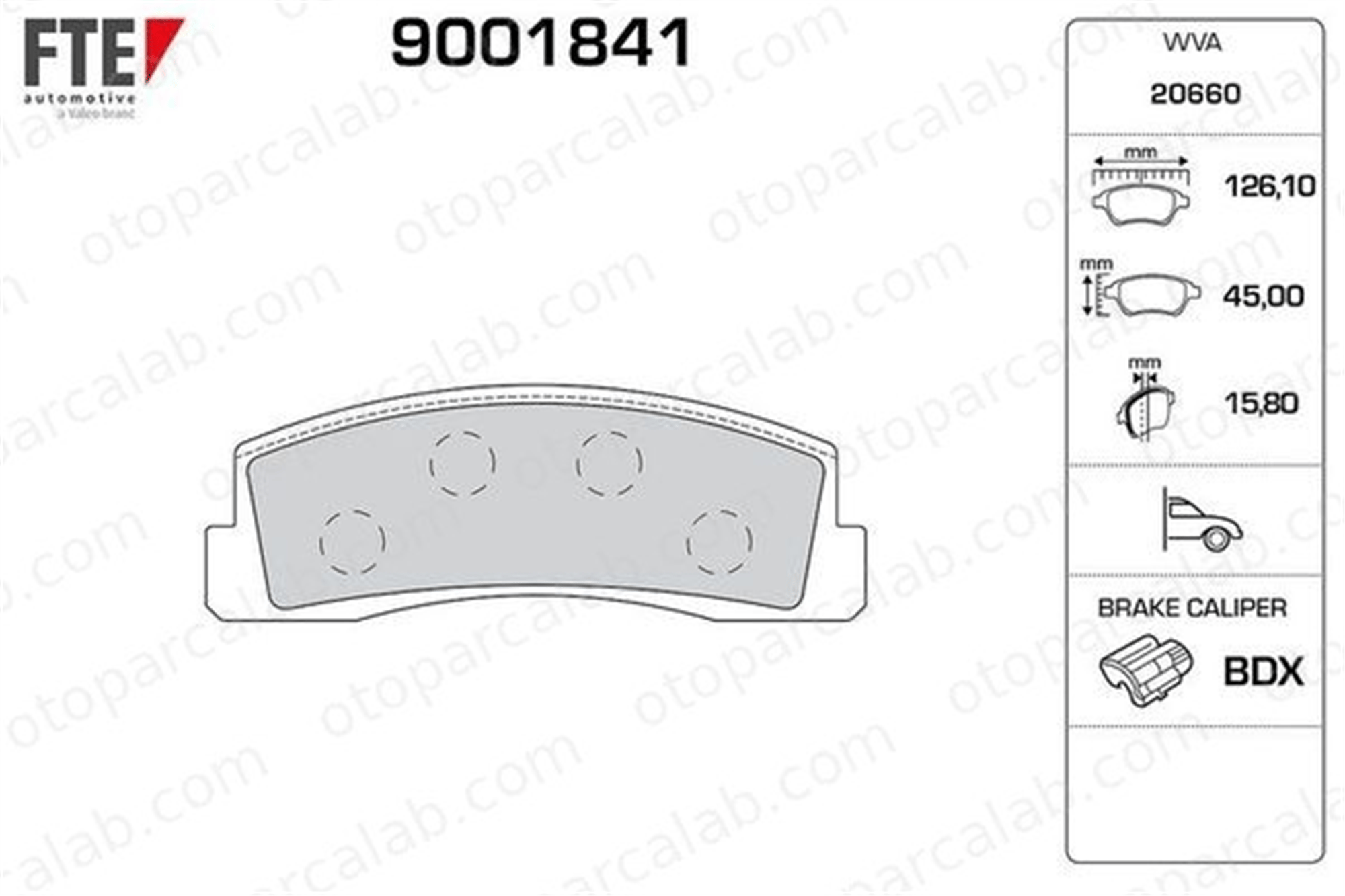 FTE 9001841 Fren Disk Balata Ön LADA NIVA SUV NADESCHDA 212303501089000 212303501089010